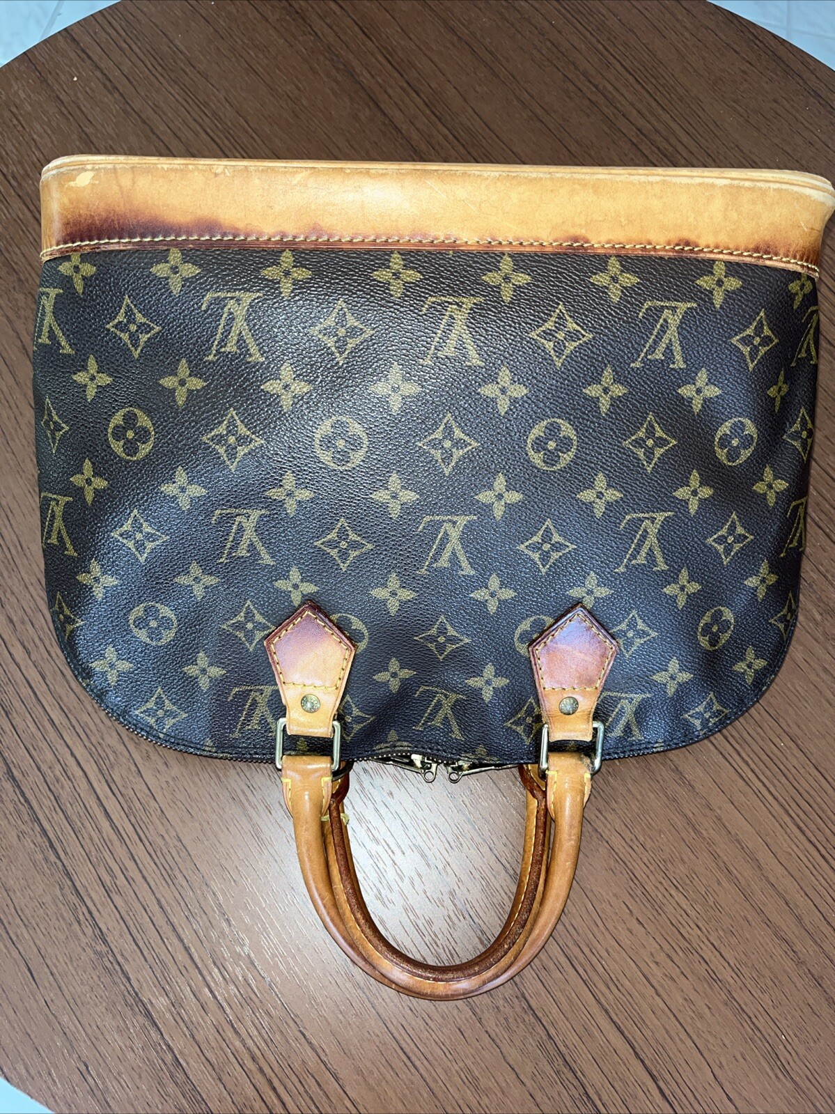 Louis Vuitton Alma Shoulder Bag Brown Canvas Leather BA0995 Vintage