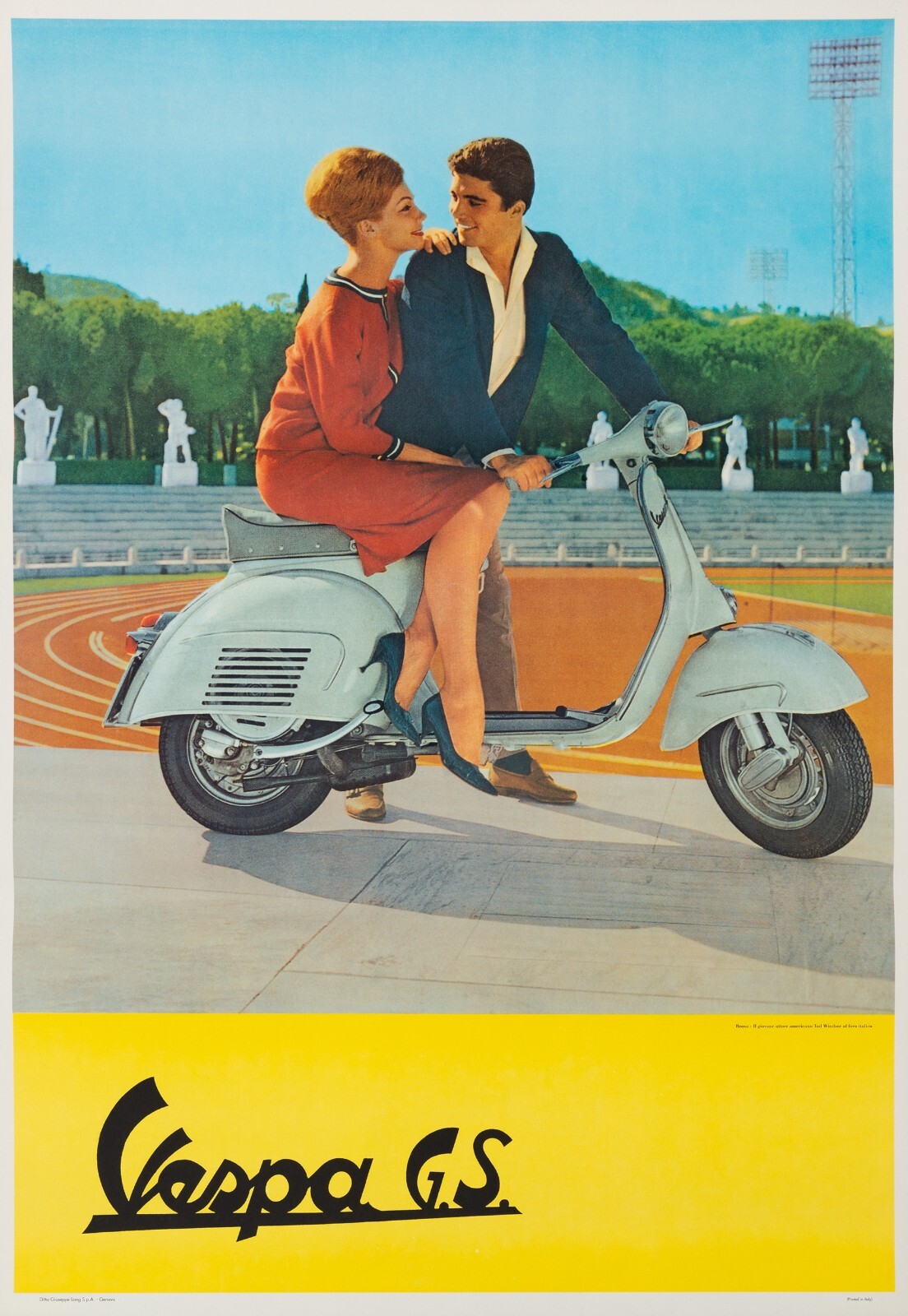 Anonymous, Circa 1970S - VESPA GS - Original Vintage Poster Circa 99 X 69