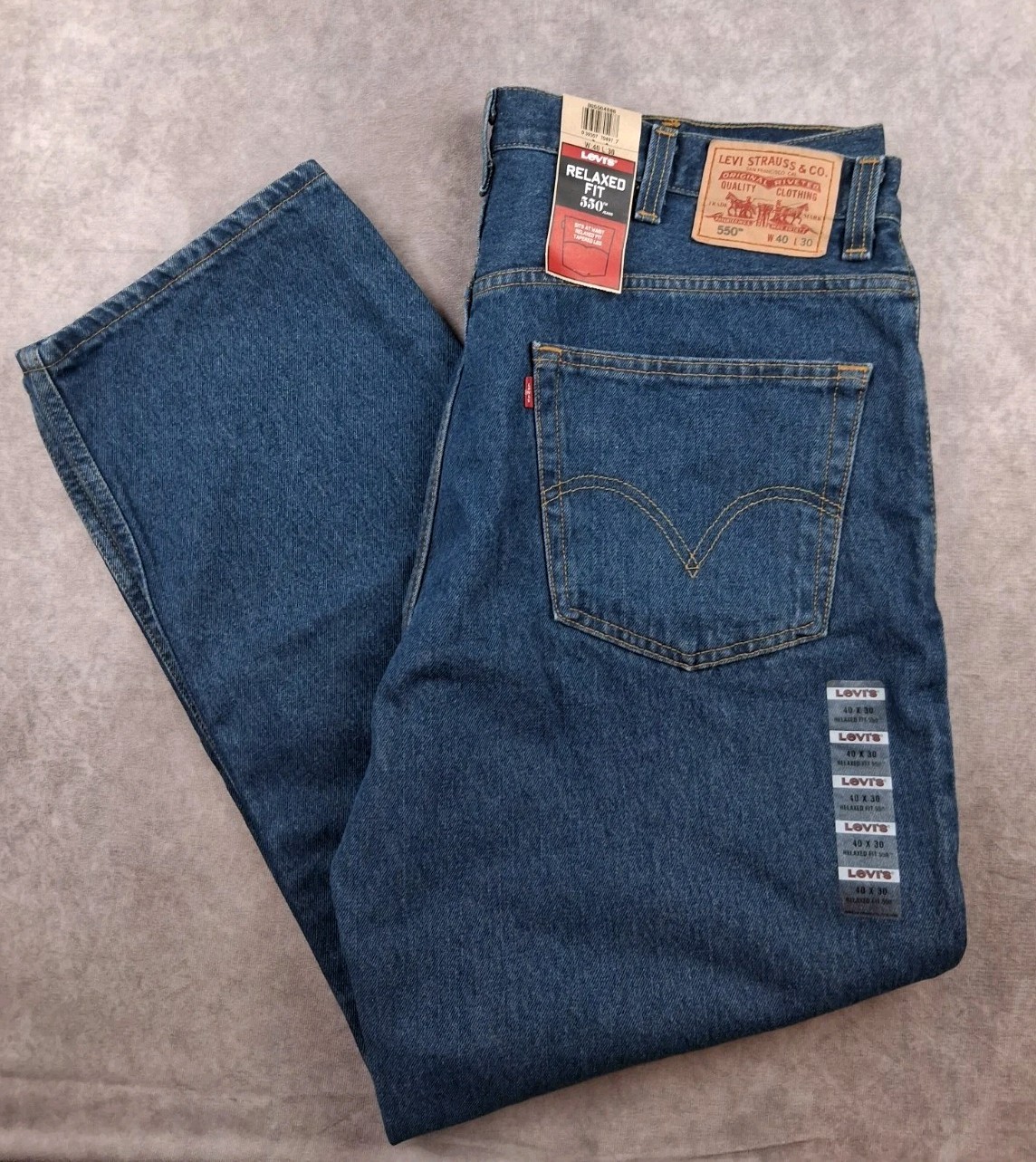 Vintage Levis 550 Jeans Men 40x30 Relaxed Fit Straight Leg 100% Cotton Denim NEW