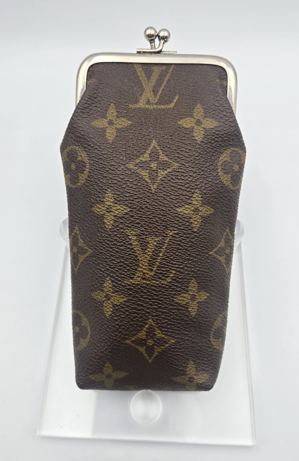 Vintage Louis Vuitton Monogram Kiss Lock Cigarette Eyeglass Case Pouch 1970s 80s