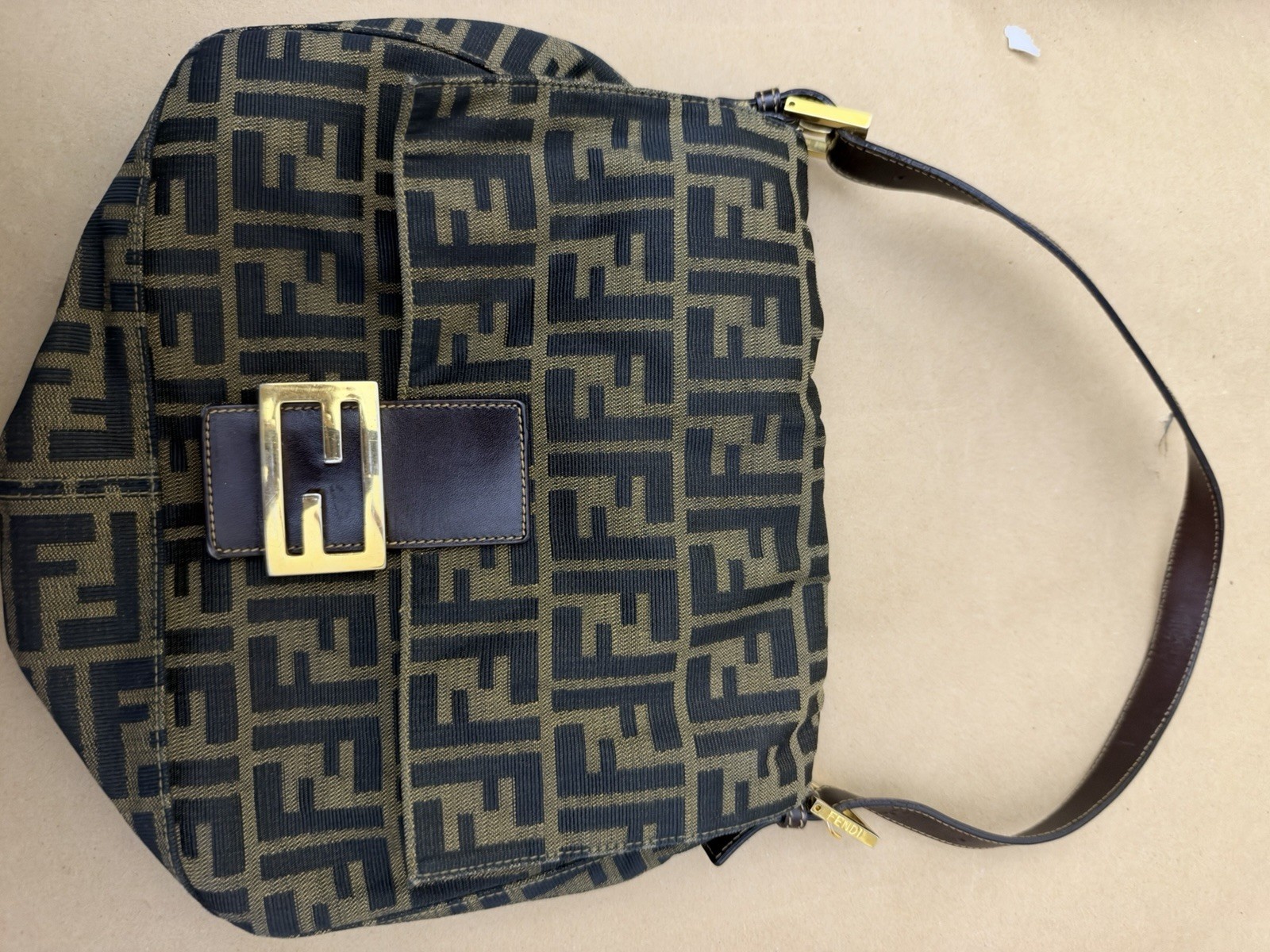 FENDI Vintage Brown Mama Baguette Shoulder Bag Mamma **Read description**