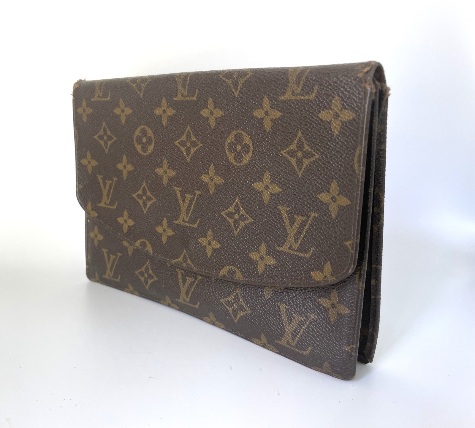 LOUIS VUITTON Monogram Pochette Rabat 23 Clutch Bag M51940 Brown Vintage Authent
