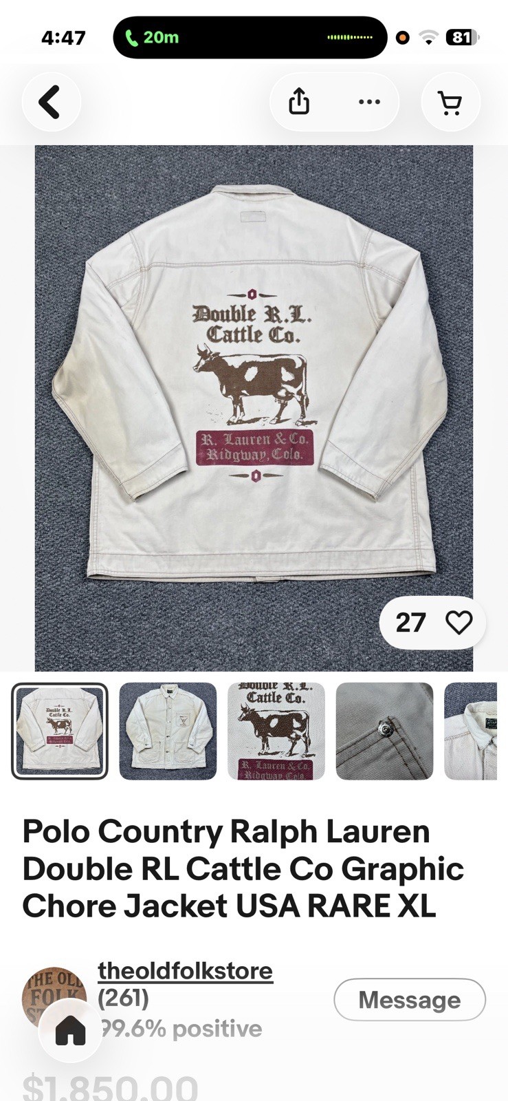 Ralph Lauren RL Cattle Company jacket