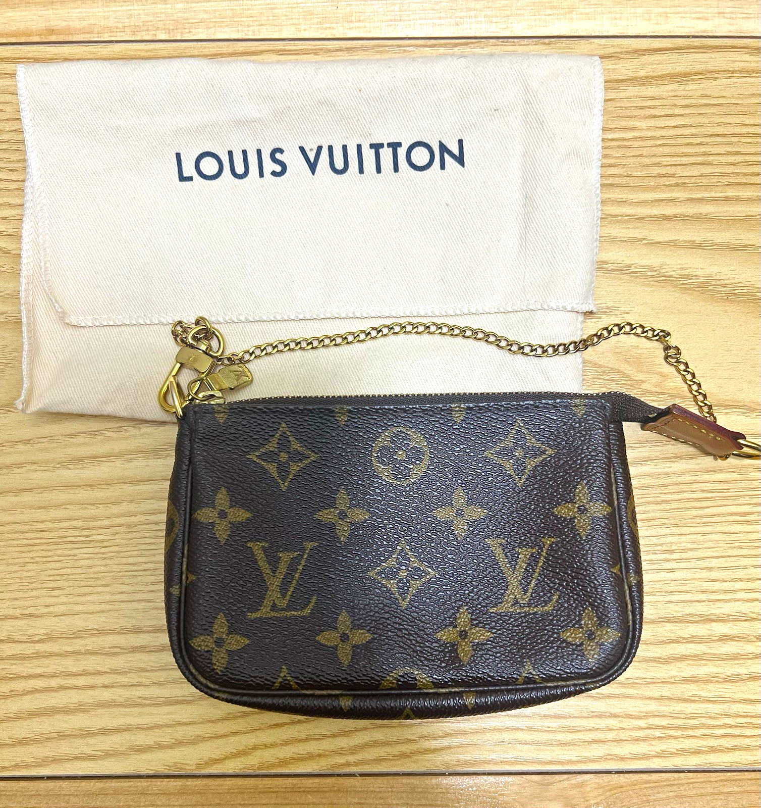 Louis Vuitton Mini Pochette Accessoires Monogram Canvas Vintage COA