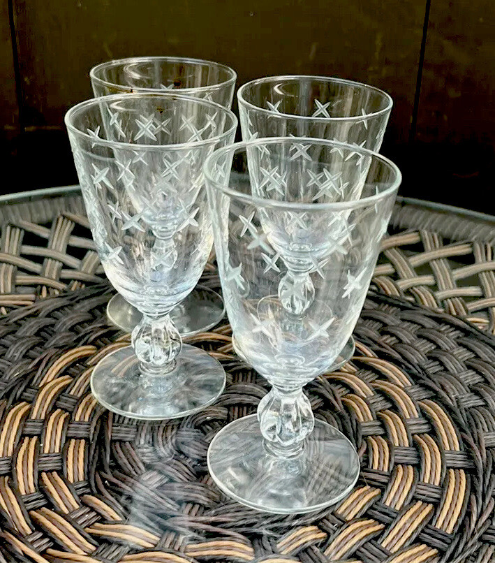 Cocktail Glasses Mid Century Atomic Stardust Cordial Liquor Glasses Set of 4 VTG