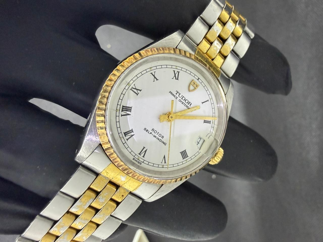 Vintage Tudor Prince Oysterdate 74300 Two-Tone Spider Dial Steel
