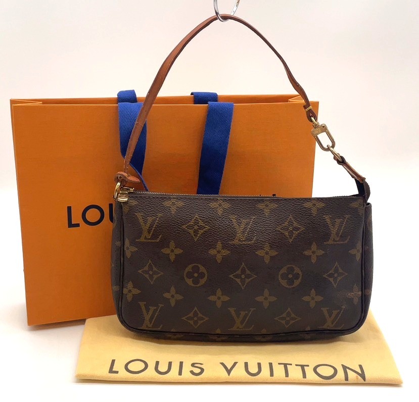 Auth Louis Vuitton Monogram Pochette Accessory Pouch M51980 W/Bag NS100650