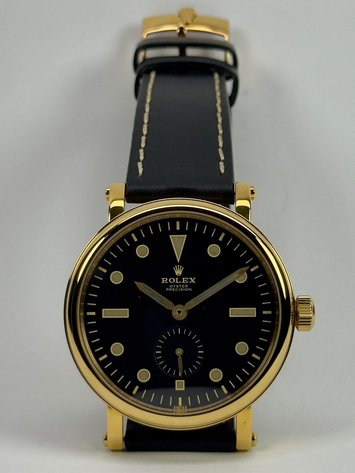 Vintage Swiss Men's ROLEX 1920-30s Original Wristwatch Hand Custom 45mm