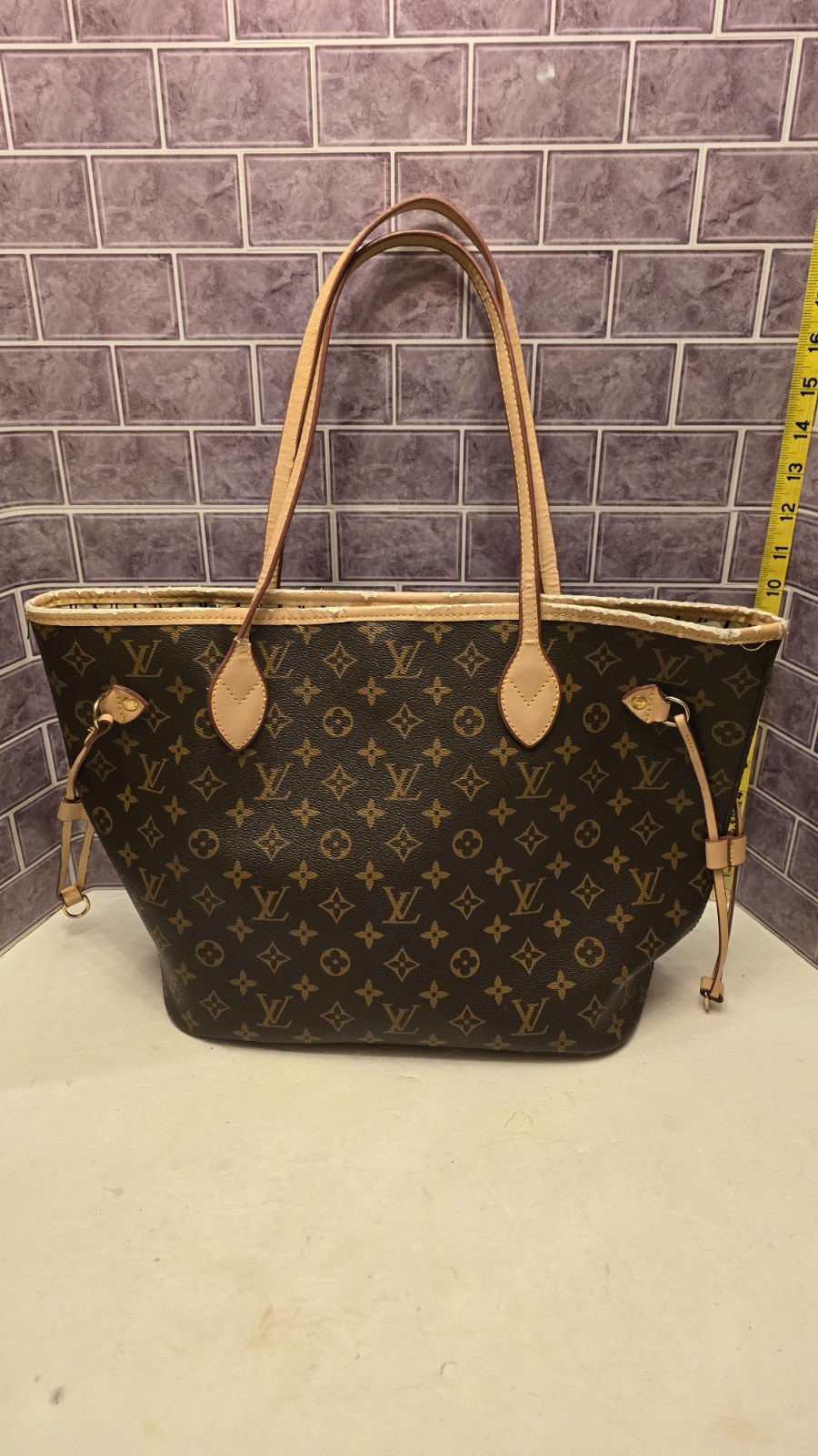Louis Vuitton Neverfull MM Monogram Canvas Tote Bag M40156 Brown *Authentic*