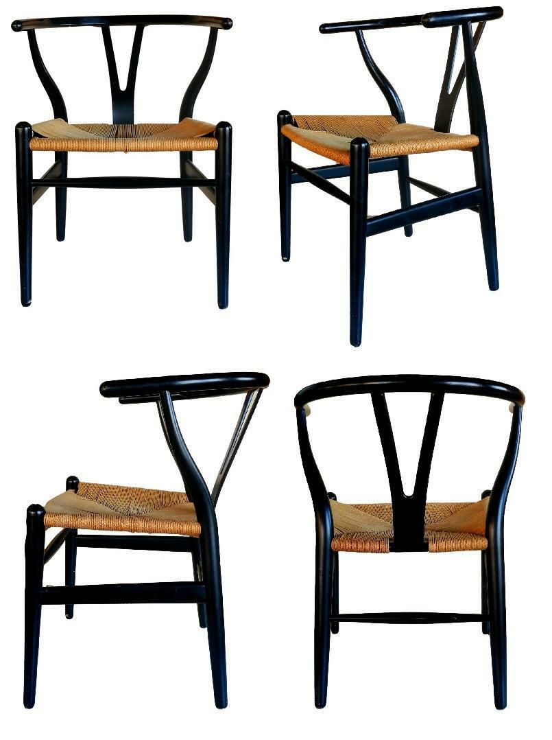 4 Original Chairs CH24 Wishbone Chair Hans Wegner for Carl Hansen 1950