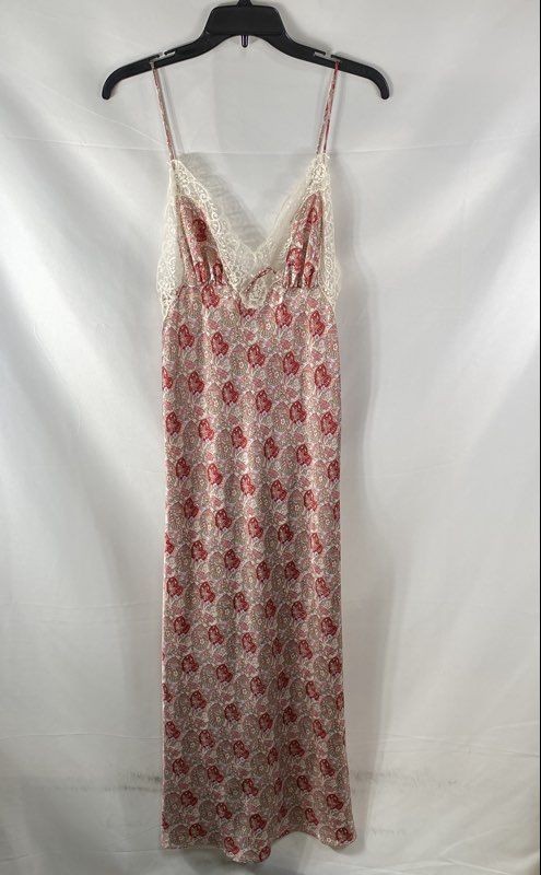 Vintage 90s Valentino Intimo Women's Paisley Lace Slip Dress Nightgown Sz 14