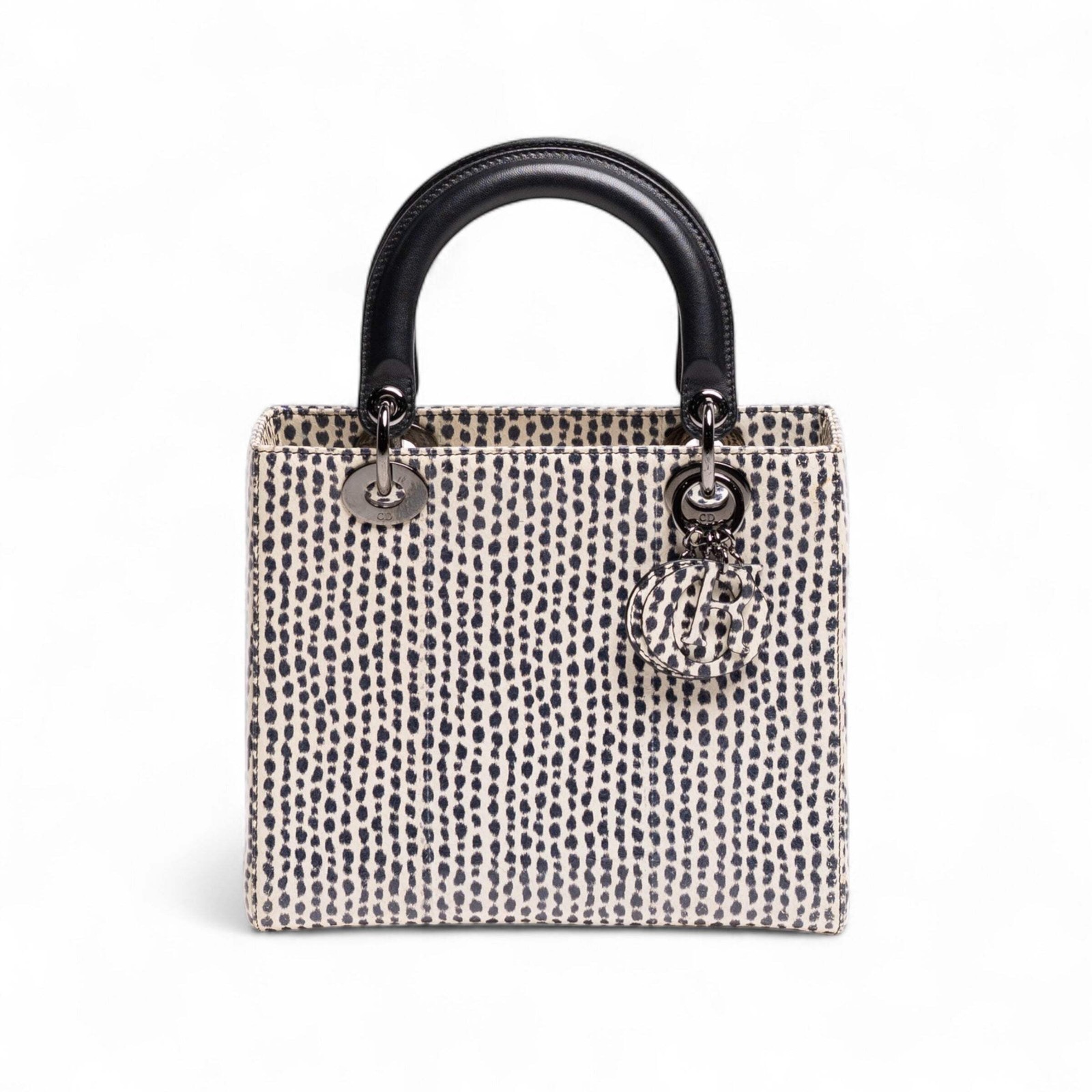 Christian Dior Vintage Python Skin Lady Dior Bag, Black & White