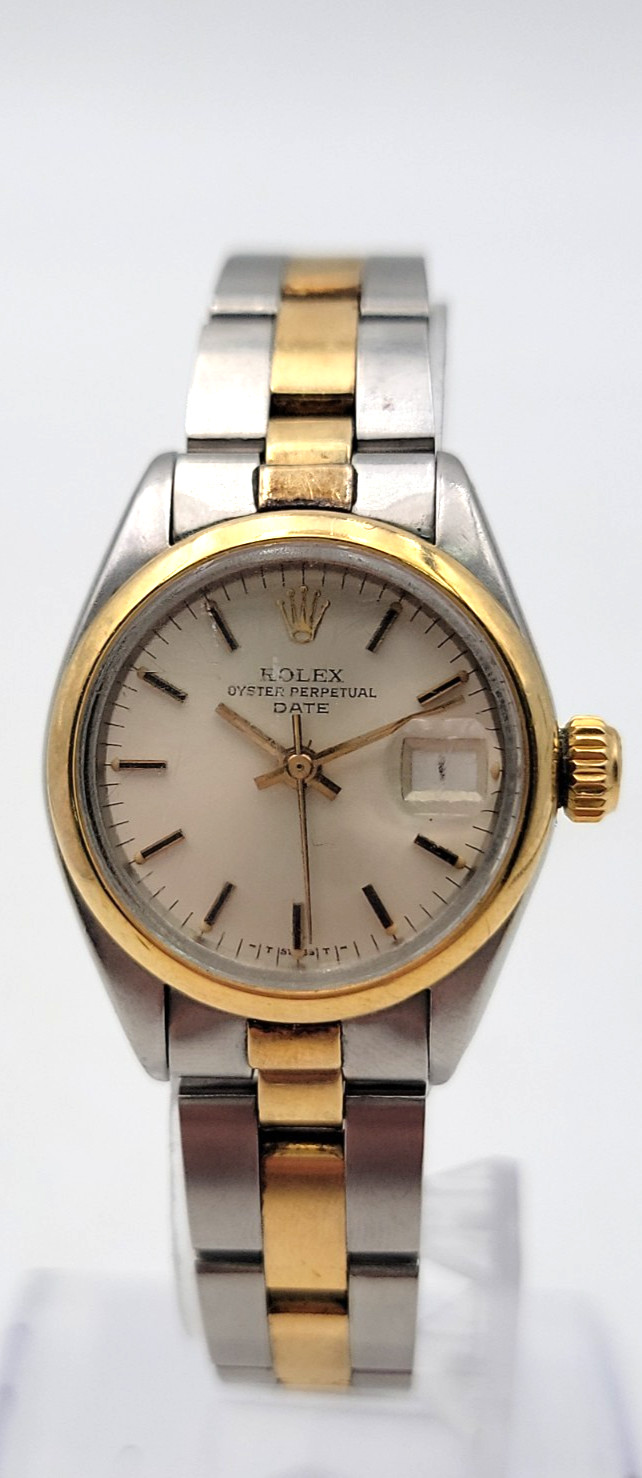 Vintage Two Toned Rolex Oyster Perpetual Date Watch WORKS Lot.C11