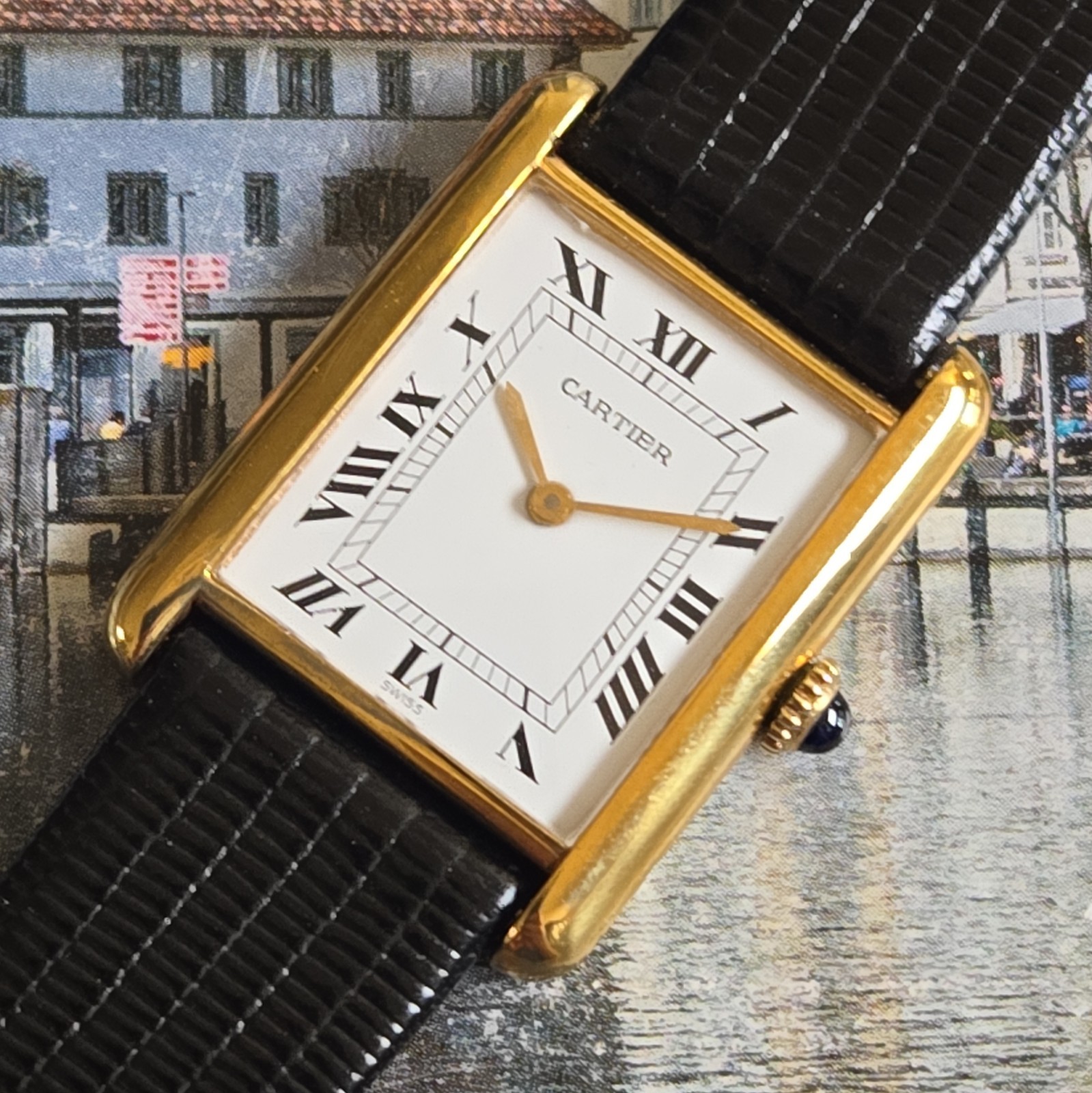 Cartier Tank Unisex 1970s Vintage Manual Wind 23x31mm Clean Classic Chic.