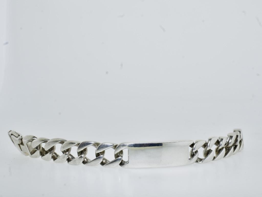 Tiffany & Co. Vintage Sterling Silver Curb Link I.D. Bracelet, Made in Italy