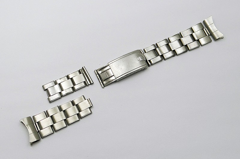 Rare Vintage Genuine Rolex SS Folded Link Watch Bracelet Bands & 20mm End Links