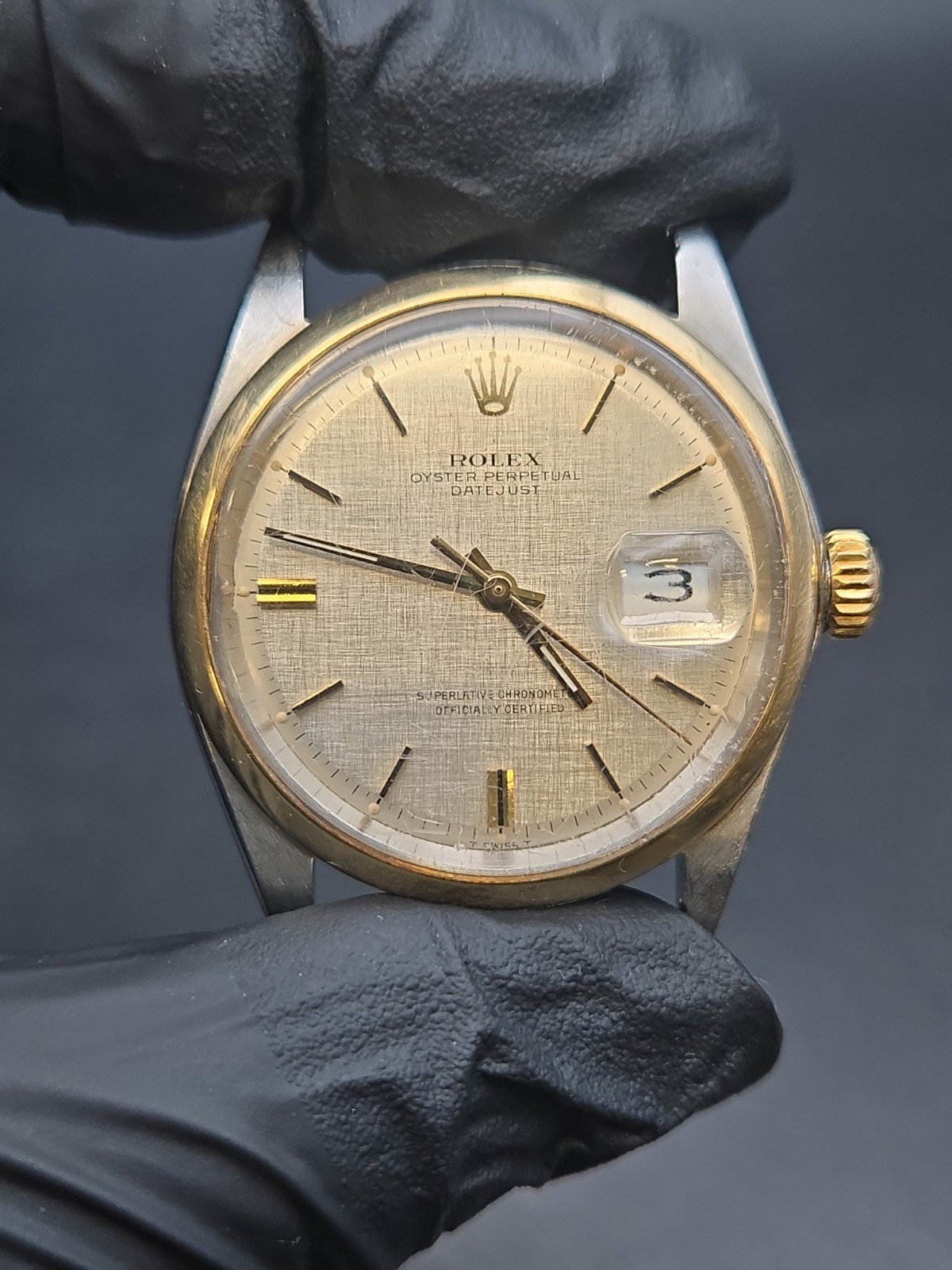 Vintage Rolex Oyster Perpetual Datejust 35mm Silver Date Dial Mens Watch 1600
