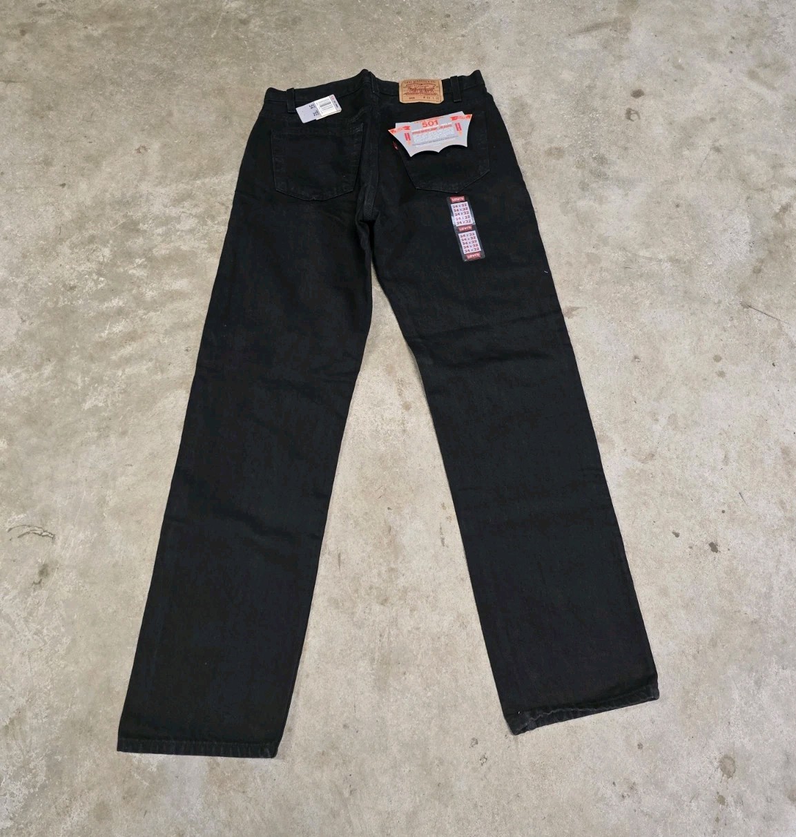 New Deadstock Levi's 501 Original-Fit Vtg 90s button-fly Black Jeans Sz 34x32