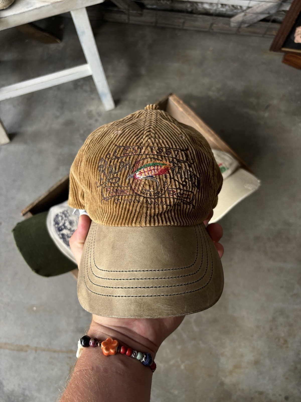 NWT Vintage Polo Ralph Lauren Fly Fishing and Tackle Sporting Goods Corduroy Hat