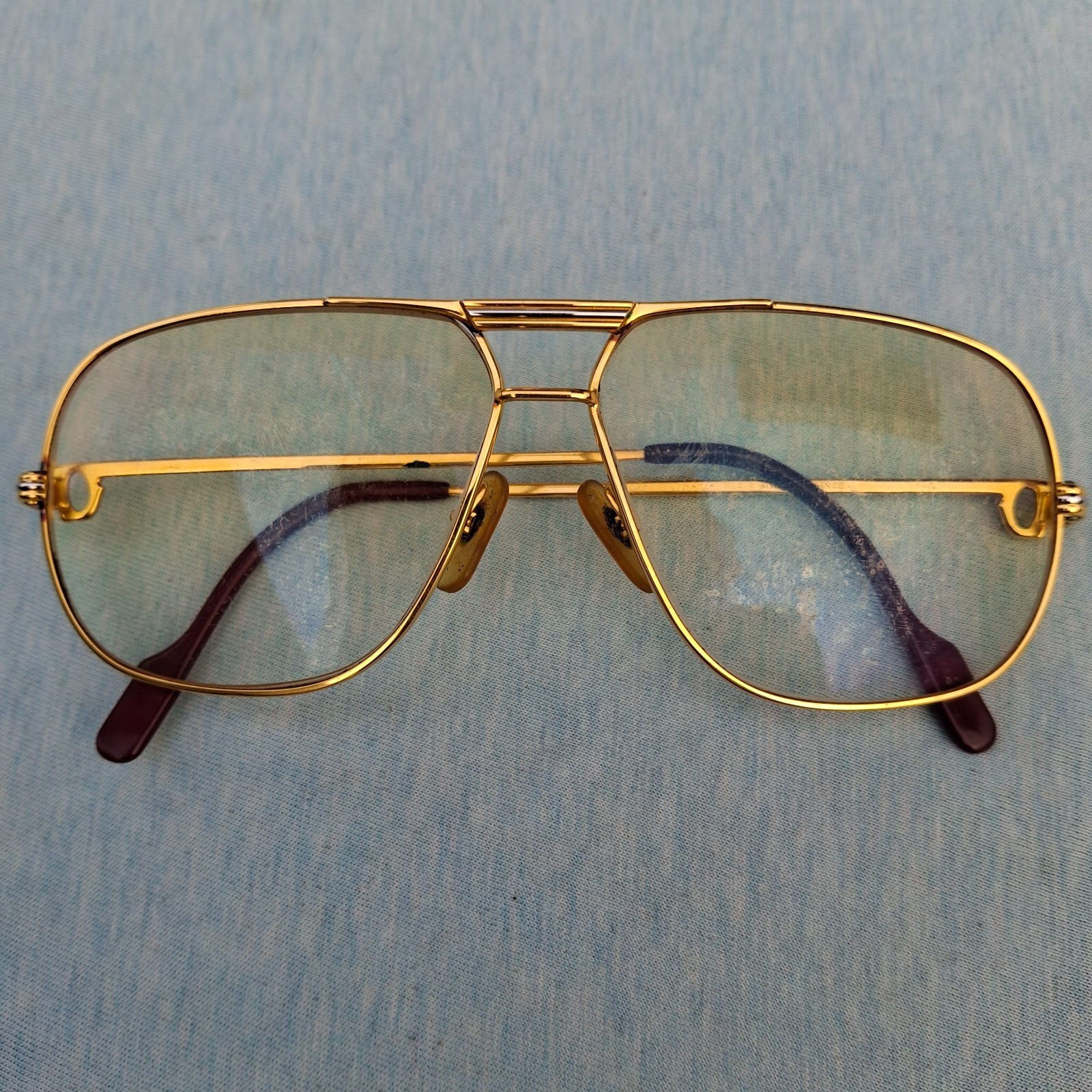 Vintage Cartier Tank Goldplated Eyeglasses 62 □ 12 140 Made in France