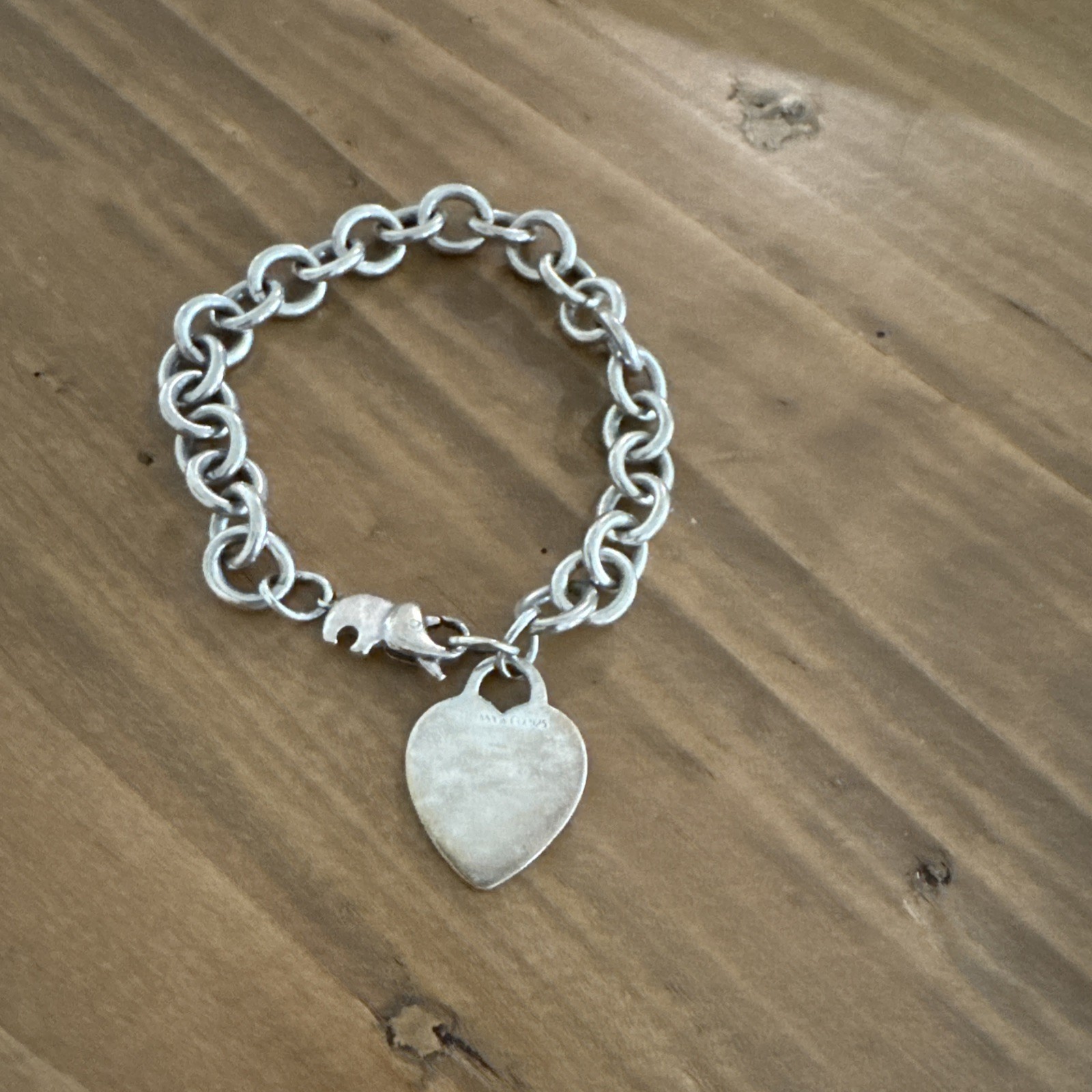Tiffany Sterling Heart Tag Silver Charm Bracelet Vintage