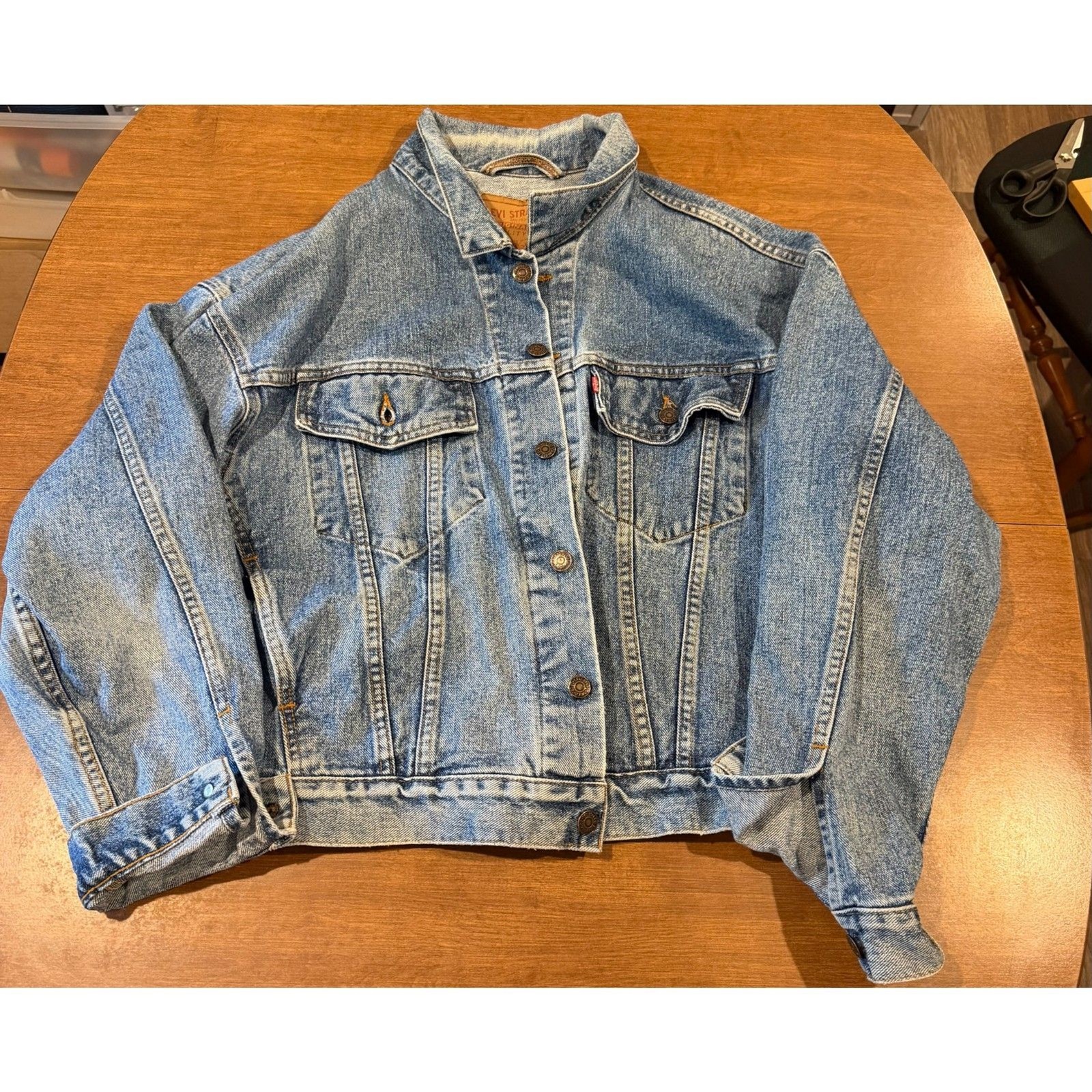 Vintage Levi's Orange Tab Denim Jacket Medium Made in USA Trucker