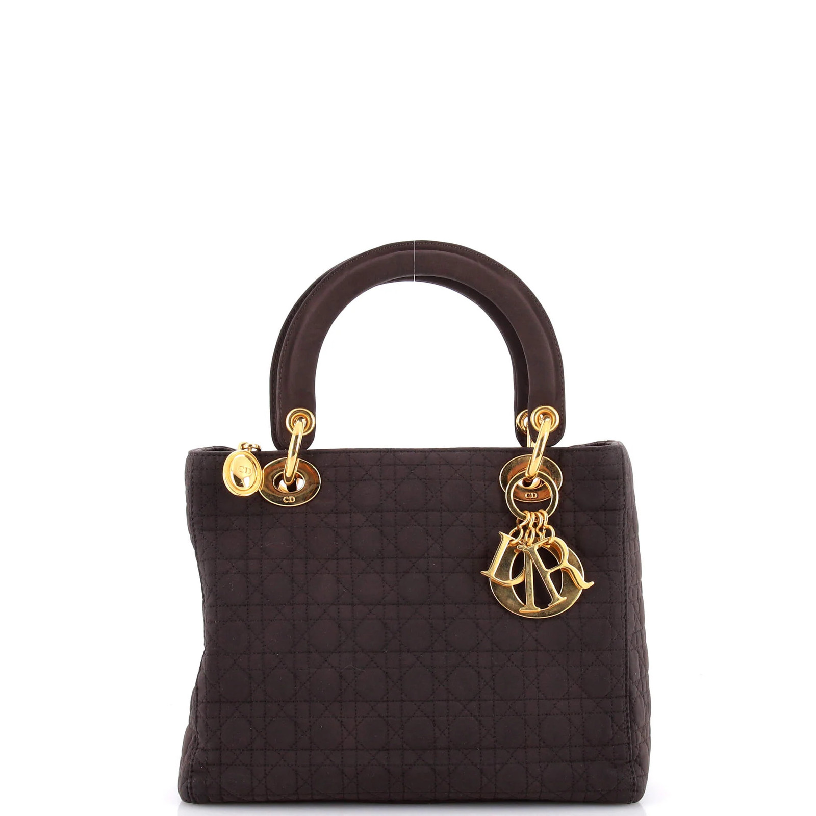 Christian Dior Vintage Lady Dior Bag Cannage Quilt Nylon Medium