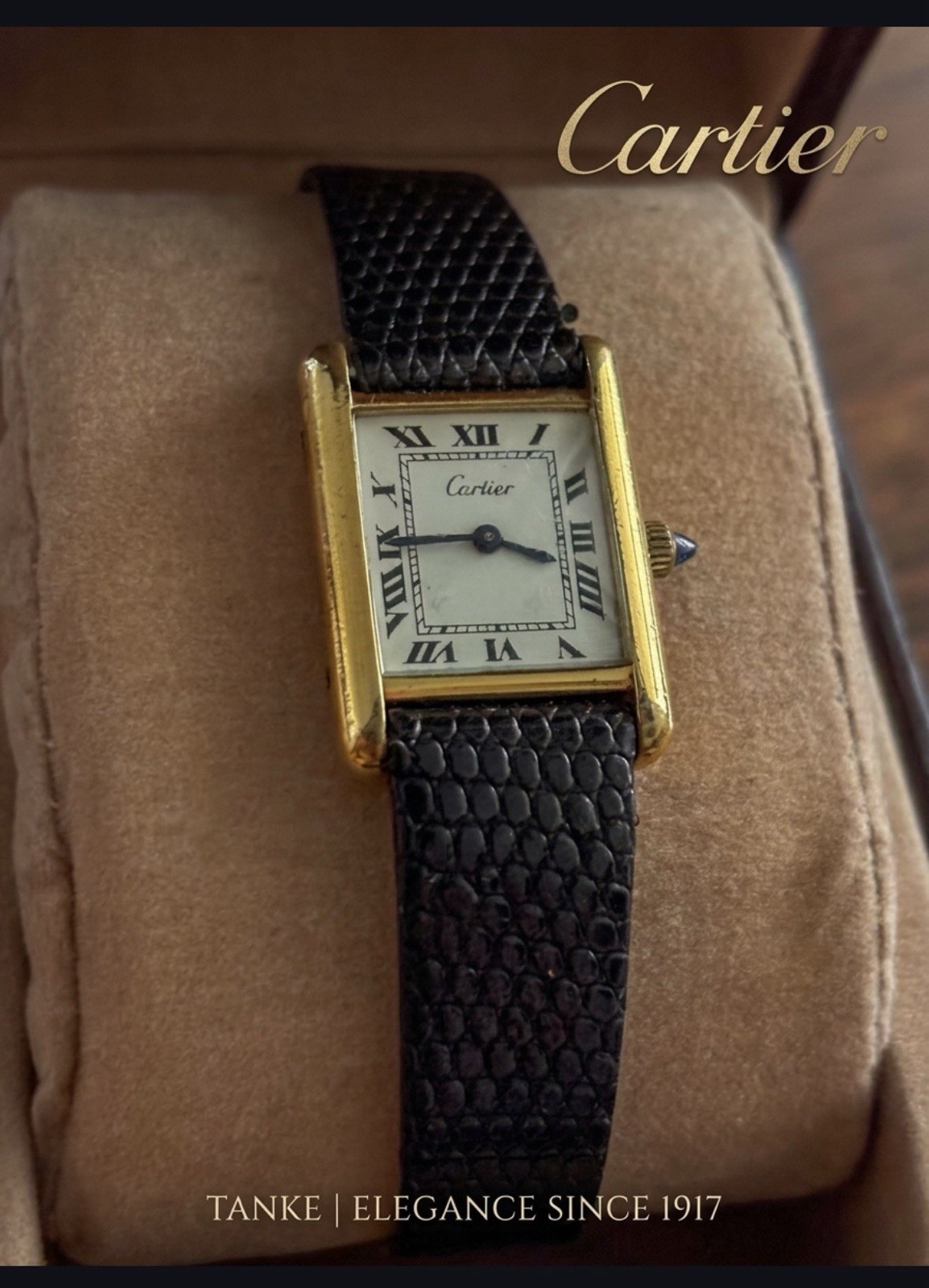 Unisex Vintage Cartier Tank Quartz 23mm Classic Clean & Chic