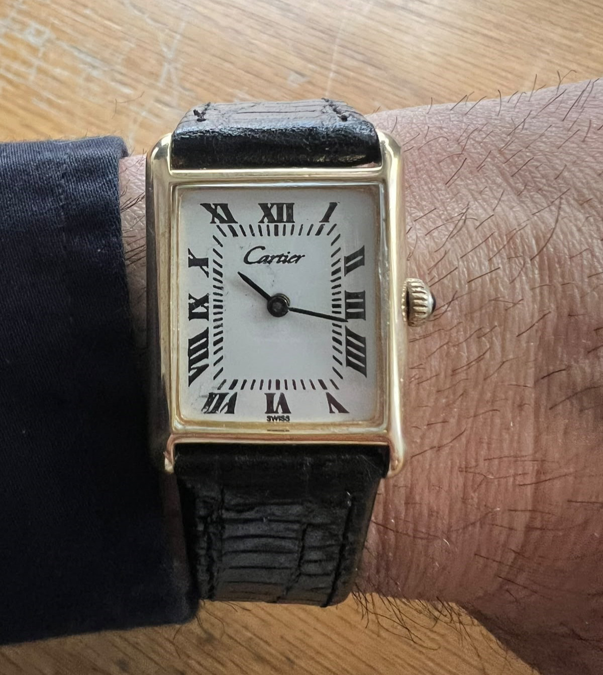 Vintage Cartier Tank Pre Must 70s Gold Electroplated 23mm