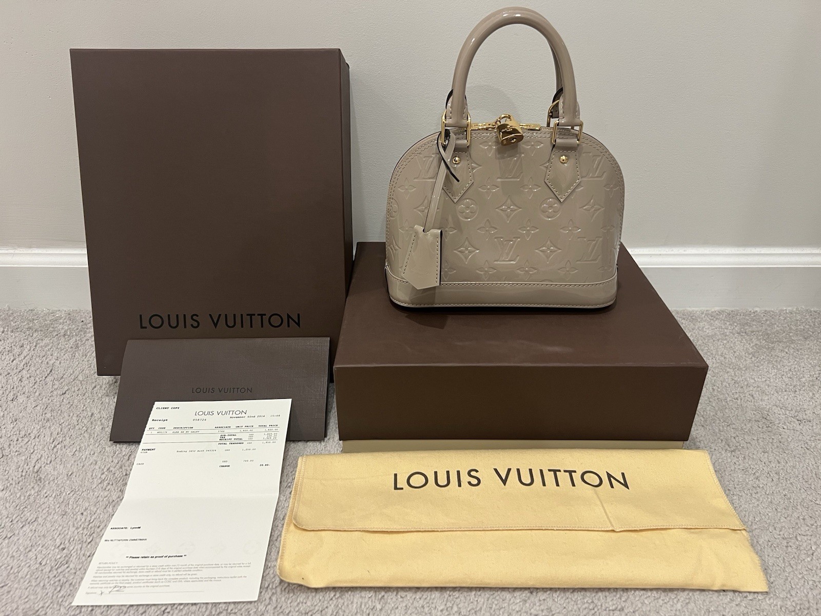 Louis Vuitton Alma BB Monogram Vernis Pebble Patent Leather Crossbody Bag