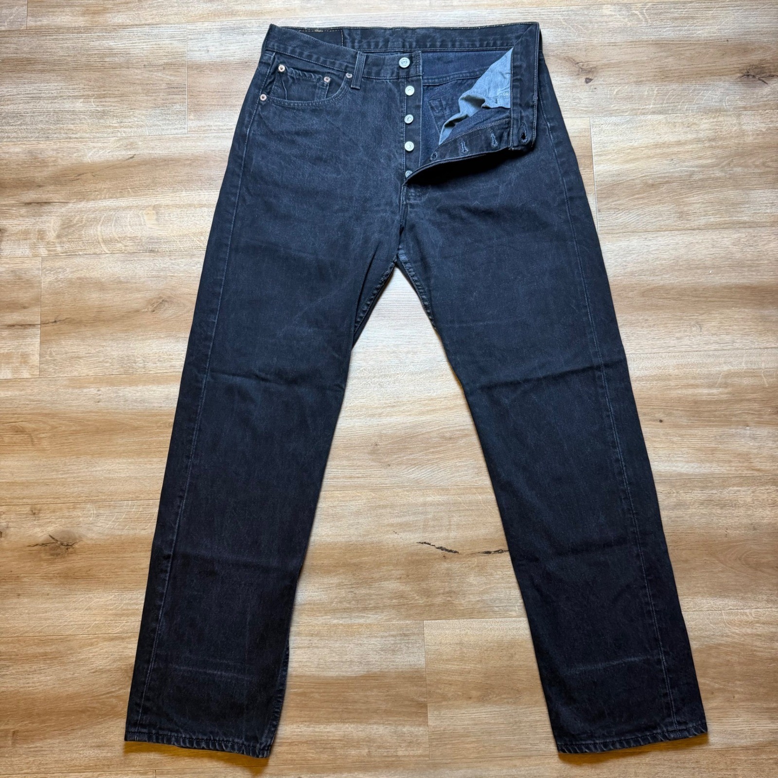 Vintage Levis 501 Jeans Men 34x32 (Fits 31x31) Black Made in USA Button Fly 1997