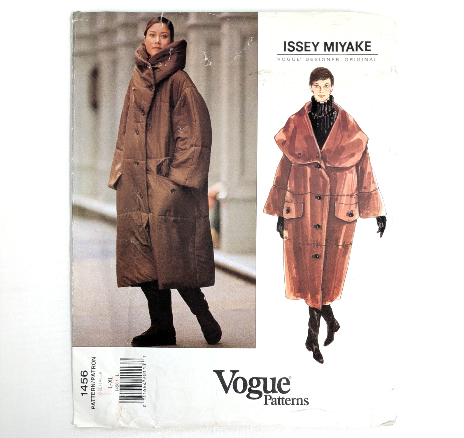 Vogue 1456 Issey Miyake Size L-XL Oversized Coat Uncut Sewing Pattern FF 1990s