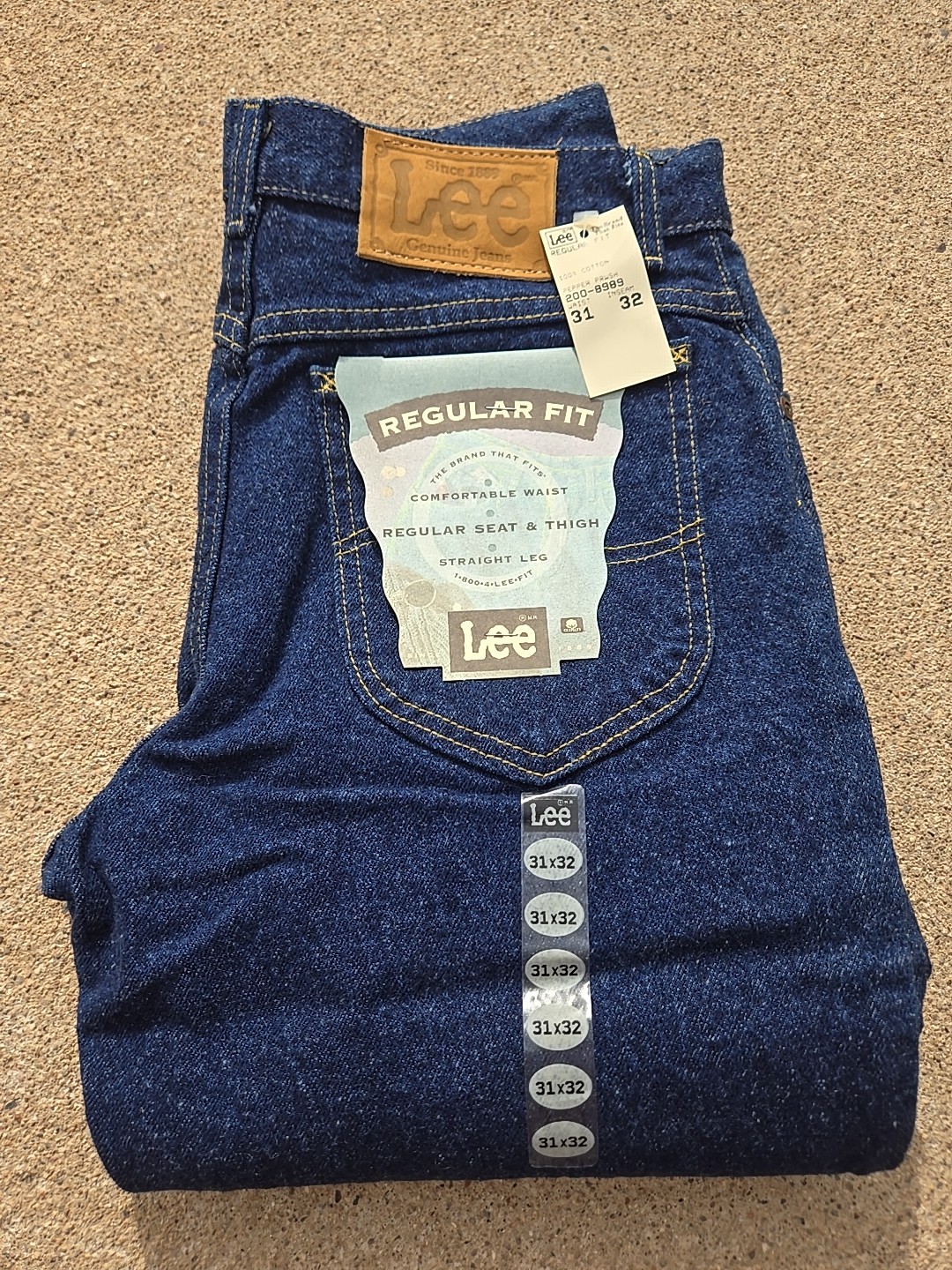 Vintage Lee Jeans Men’s 31x32 Pepper Wash, Regular Fit, Made In USA, NWT 🔥