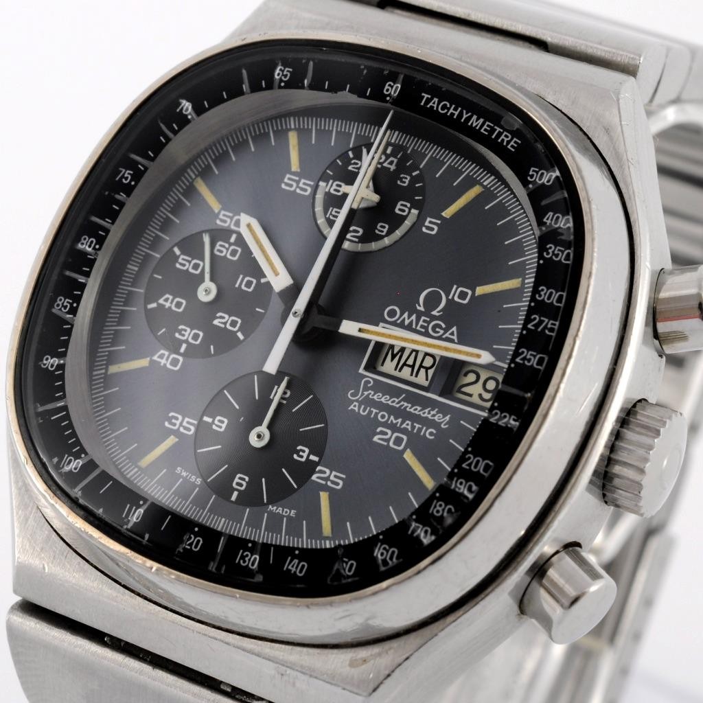 VINTAGE 1975 OMEGA SPEEDMASTER TV SCREEN 376.0805 SERVICED CHRONOGRAPH MINT DIAL