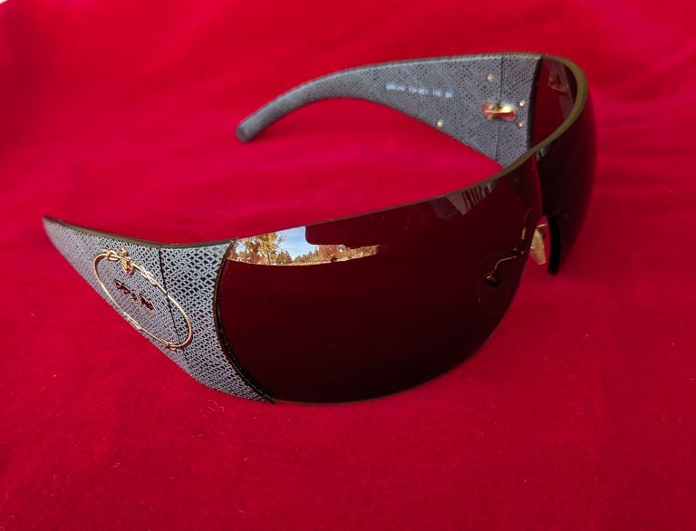 PRADA SPR17H Vintage Wrap Sunglasses Made In Italy Brown with case