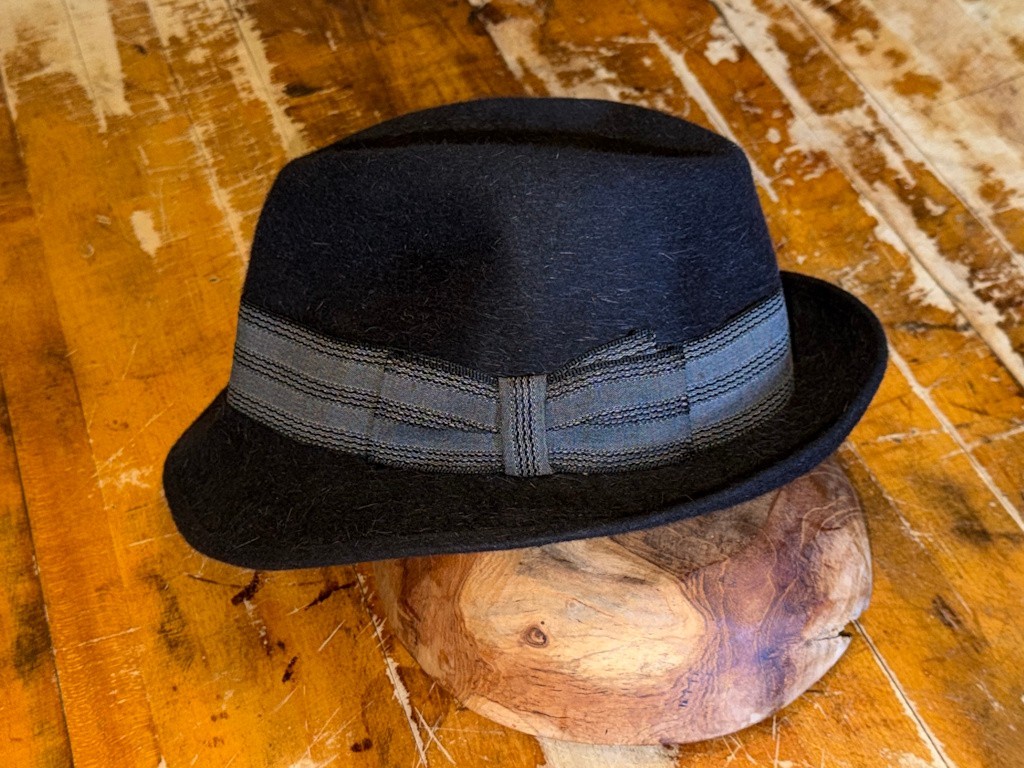 Vintage 1950s Borsalino Bruma Fedora Punti 6 7 3/8 Heathered Felt Italy