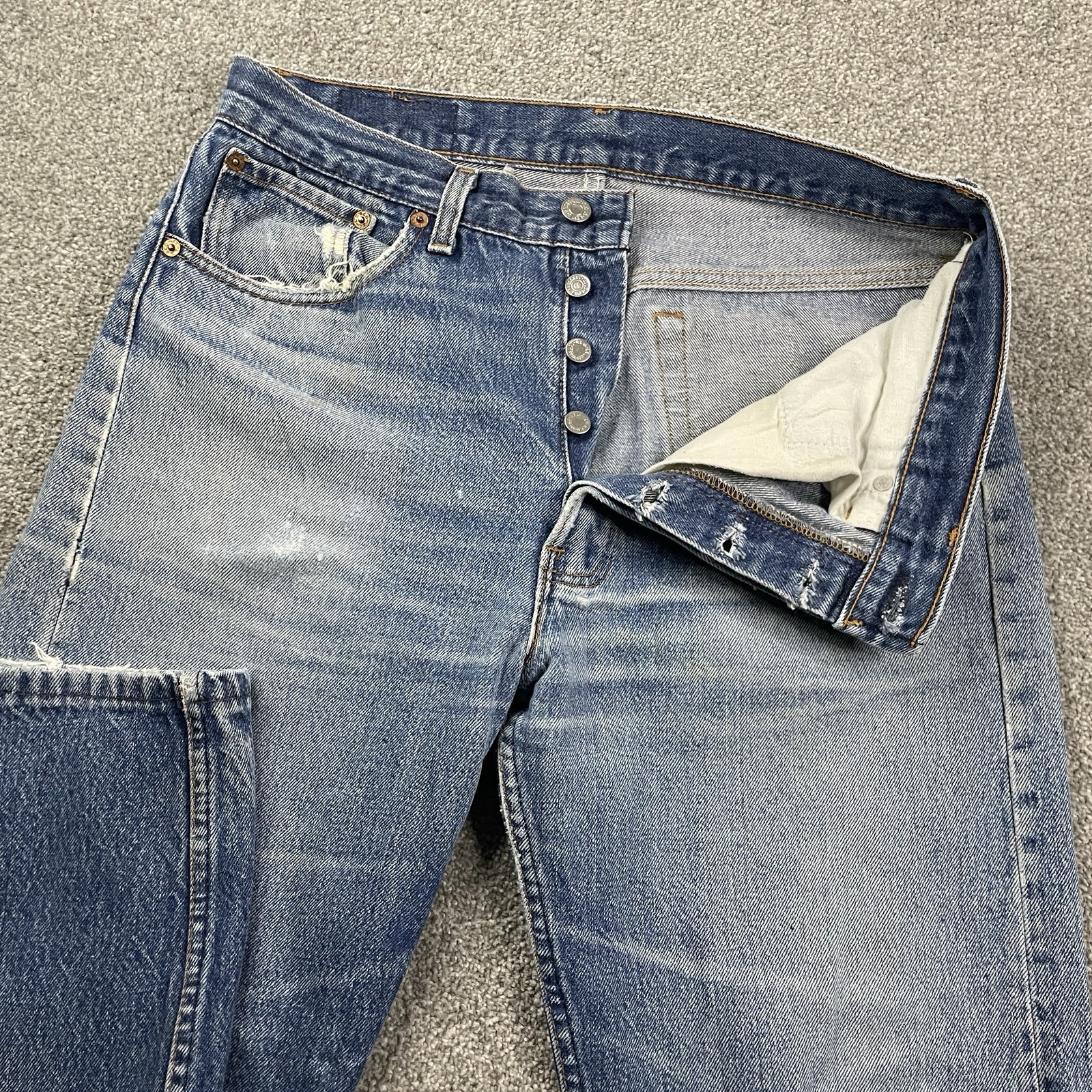 Vintage 80s Levis 501xx STF Jeans 34x36 (Hemmed 32x29) Whiskered 501-0000 1989