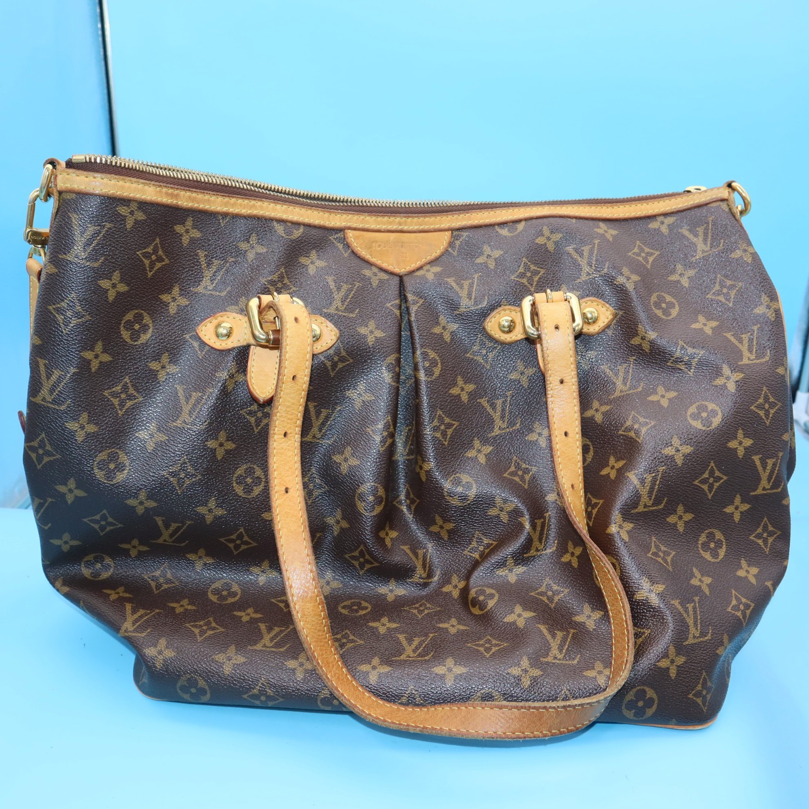 VINTAGE Authentic Louis Vuitton Palermo GM 2 Way Shoulder Crossbody Handbag Tote