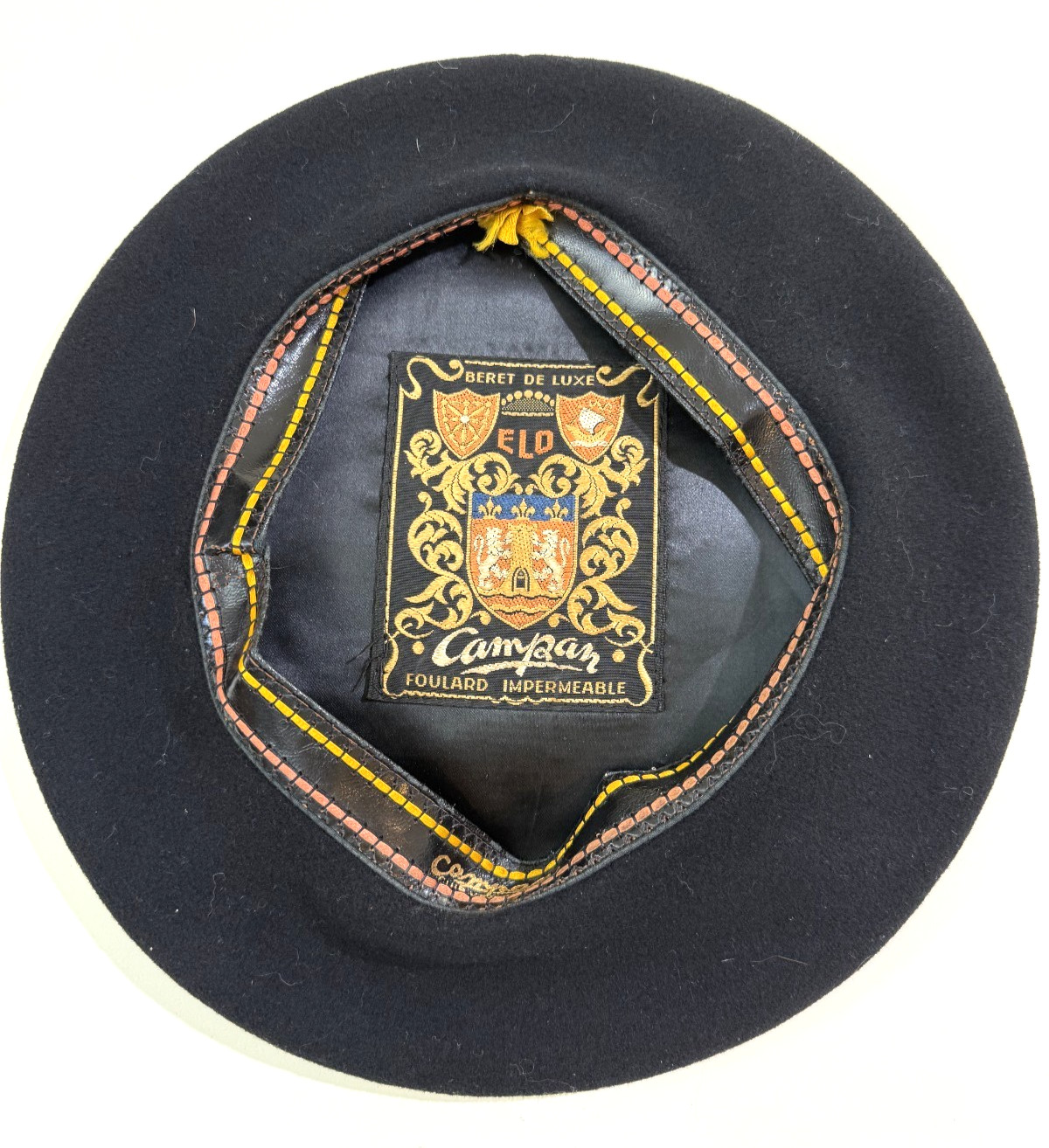 Vintage 1940s-50s French Beret 100% Wool Elo Campan De Luxe Basque