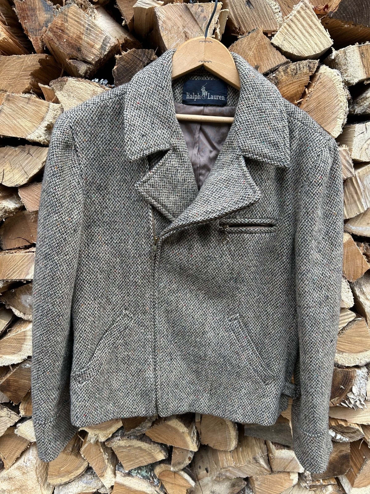 Vintage Ralph Lauren Wool Tweed Lined Jacket Large