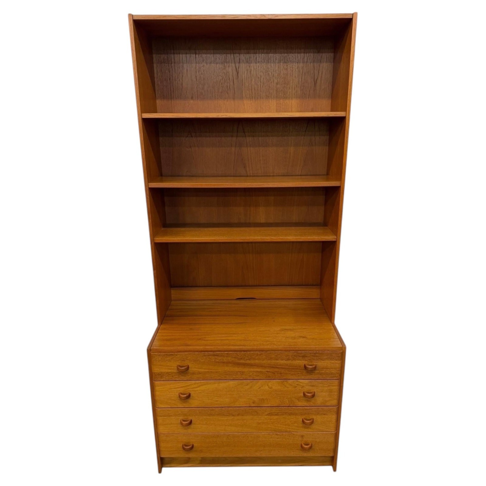 Vintage Danish Modern Domino Møbler 2-Piece Teak Bookcase