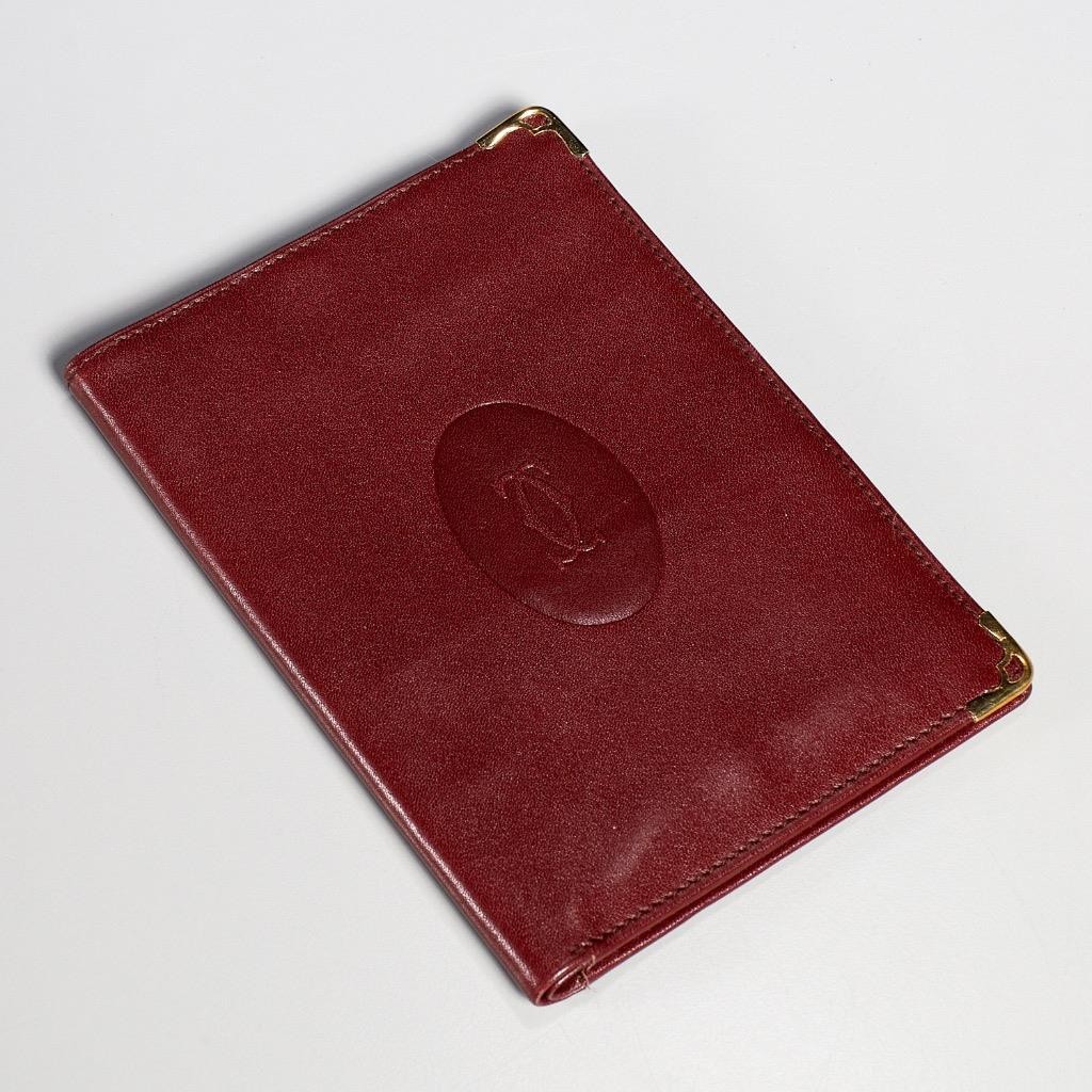 Cartier Vintage Leather Passport Book Wallet Travel Accessory Gift in Box