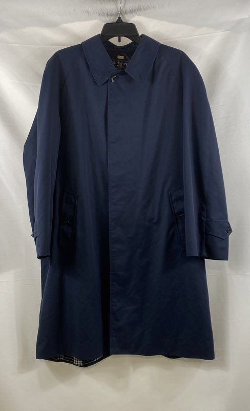 Burberry Men's Vintage 80s Commuter II Navy Trench Coat Made in England
