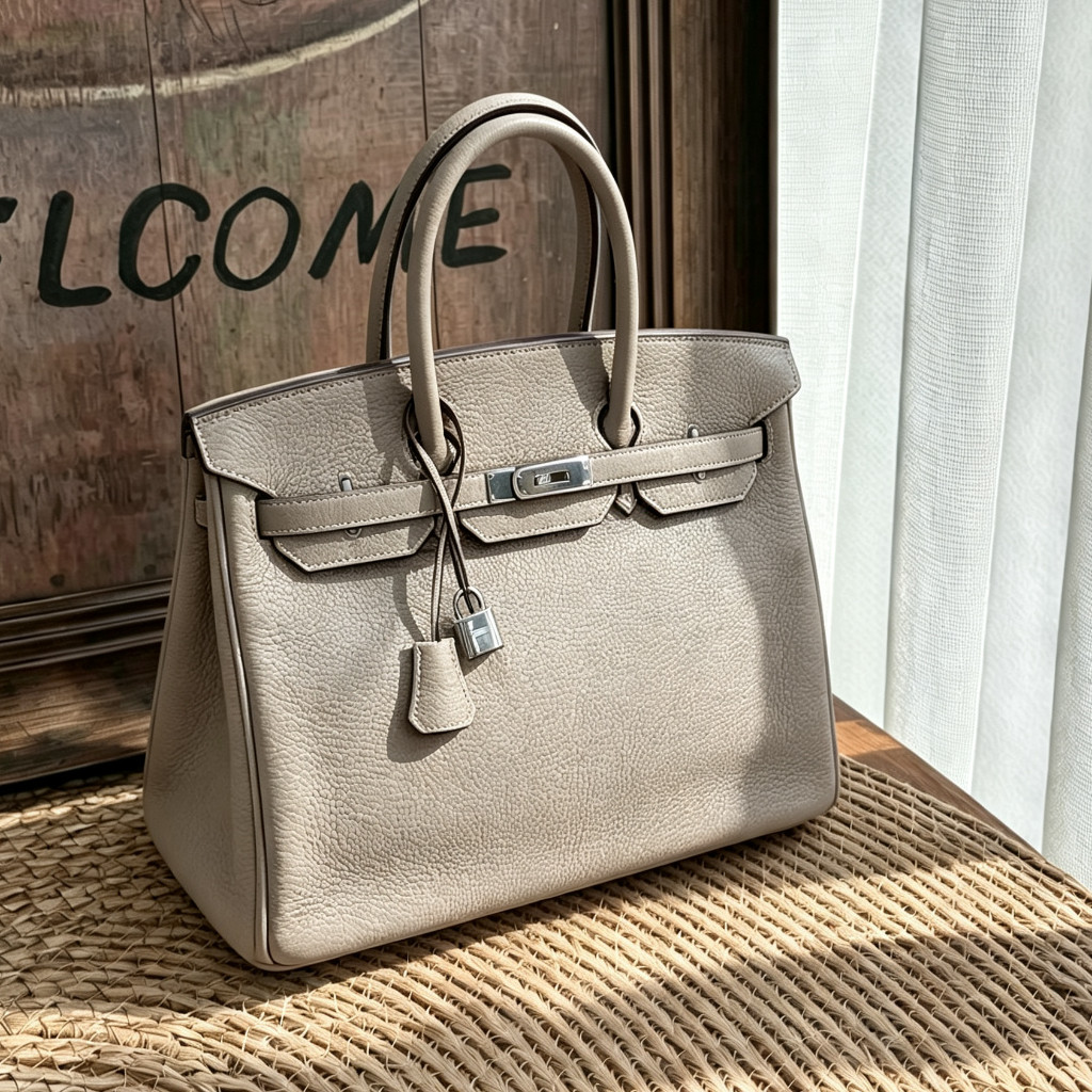 Hermès Birkin 35 Gris Perle Silver HW Togo Leather Vintage Top Handle Bag Rare