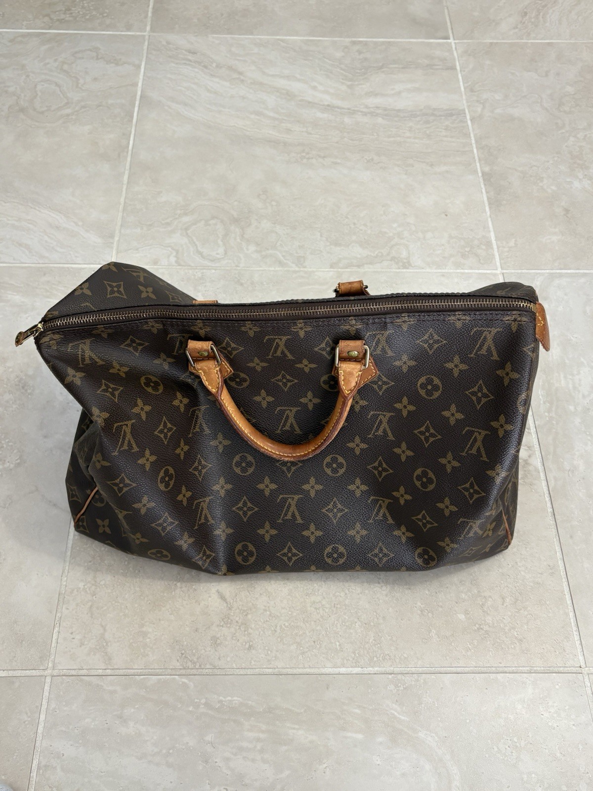 LOUIS VUITTON Speedy 35 Monogram Hand Bag Canvas Brown Vintage Japan