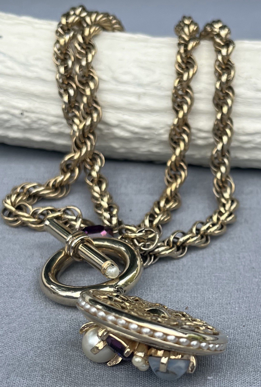 Vintage Style Elsa Schiaparelli-Necklace With Jeweled Pendant