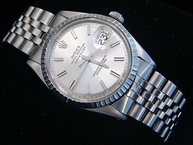 Vintage Rolex Datejust 1603 Mens Stainless Steel Watch Silver Dial Jubilee Band