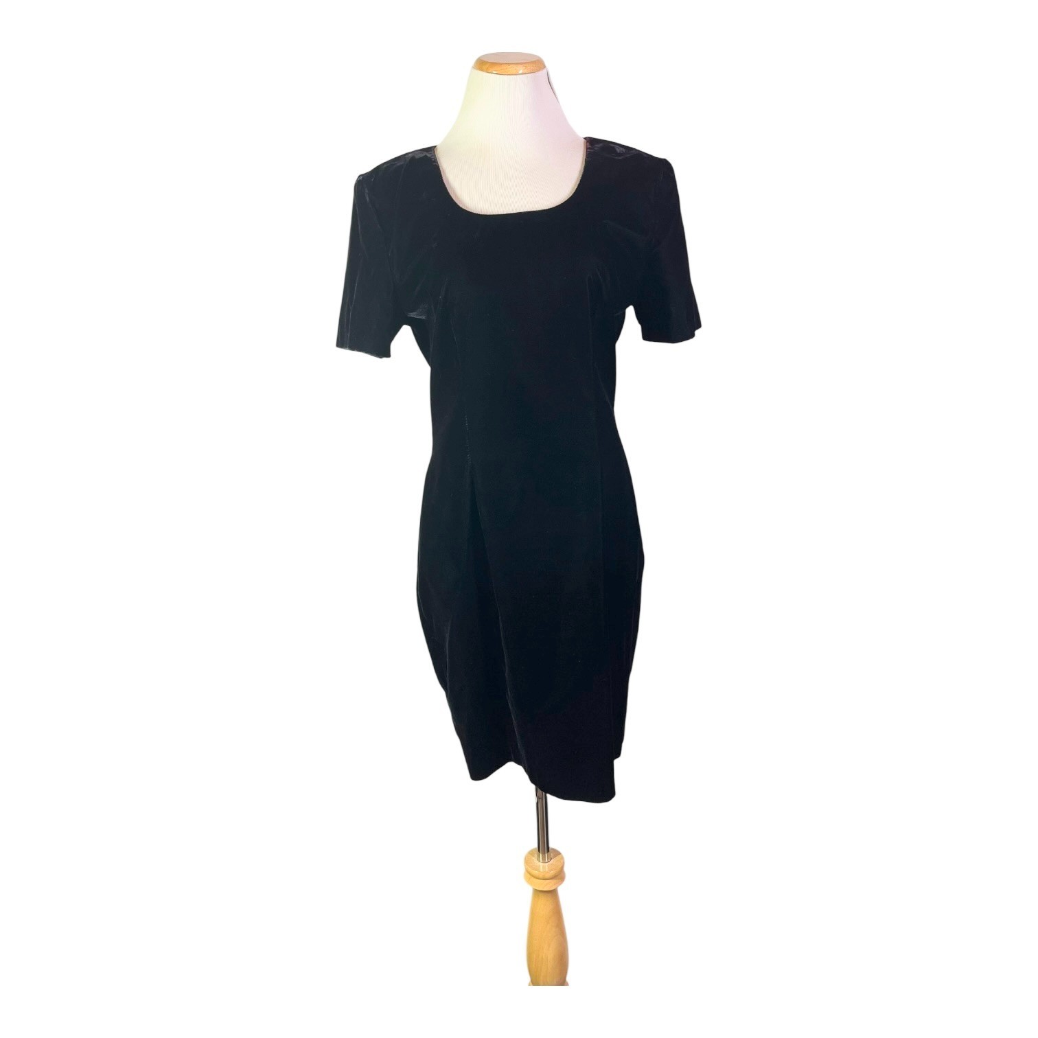 Vintage Deadstock My Michelle Size 13/14 Velvet Little Black Dress *Flaws