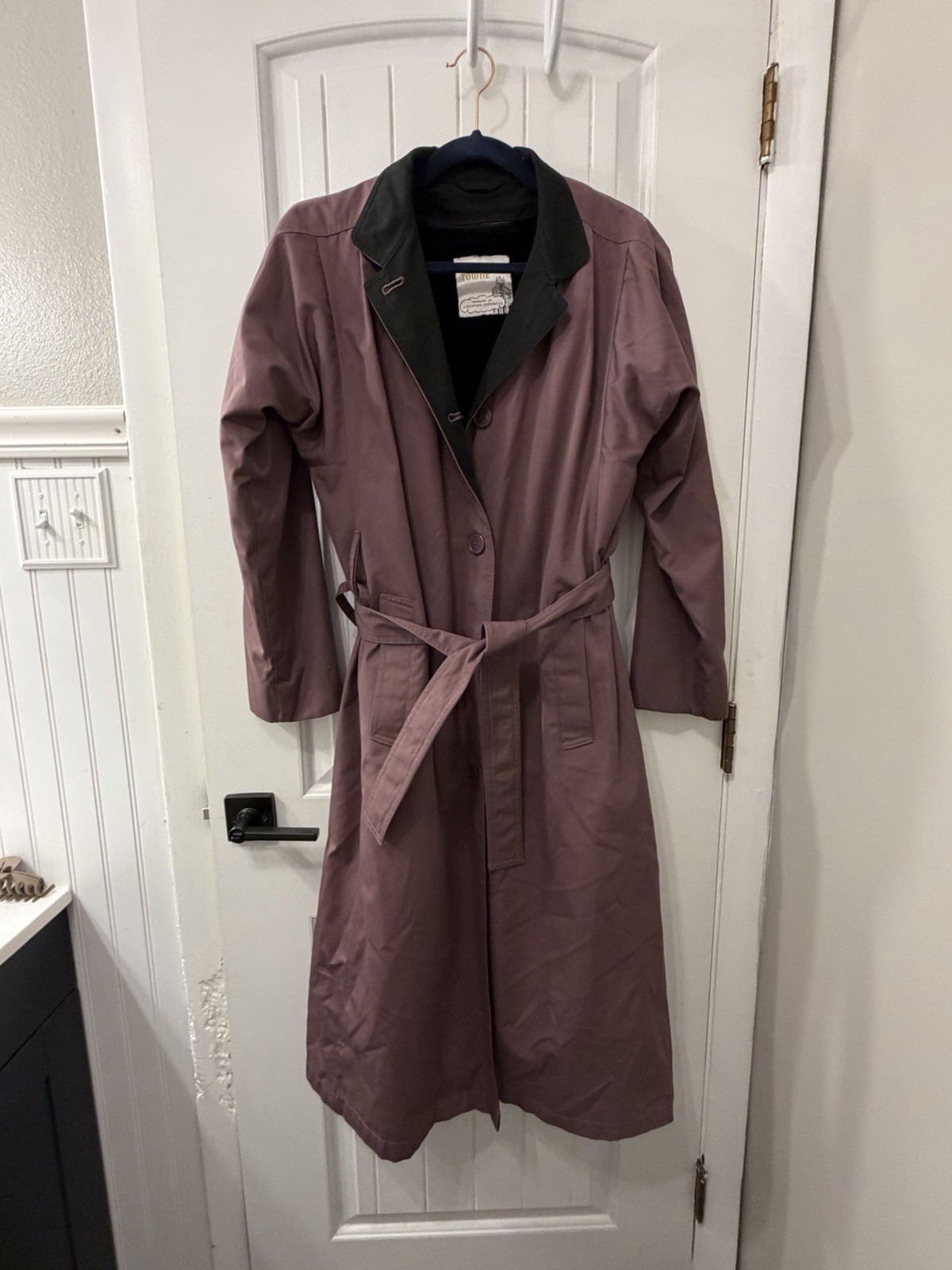 Vintage London Towne Belted Trench Coat with Faux Fur Zip-Out Liner