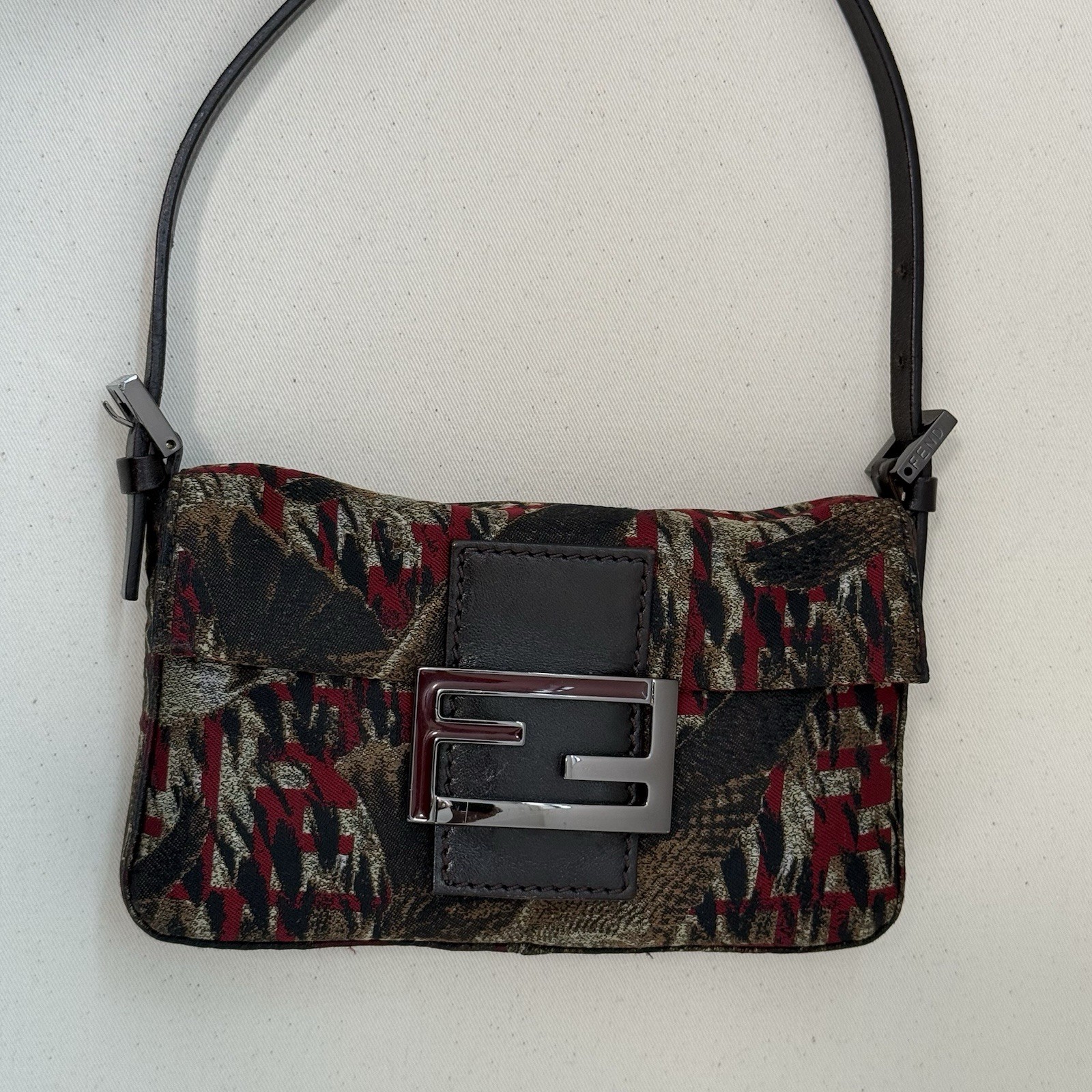 Vintage Fendi Baguette Mini Bird print Shoulder Bag